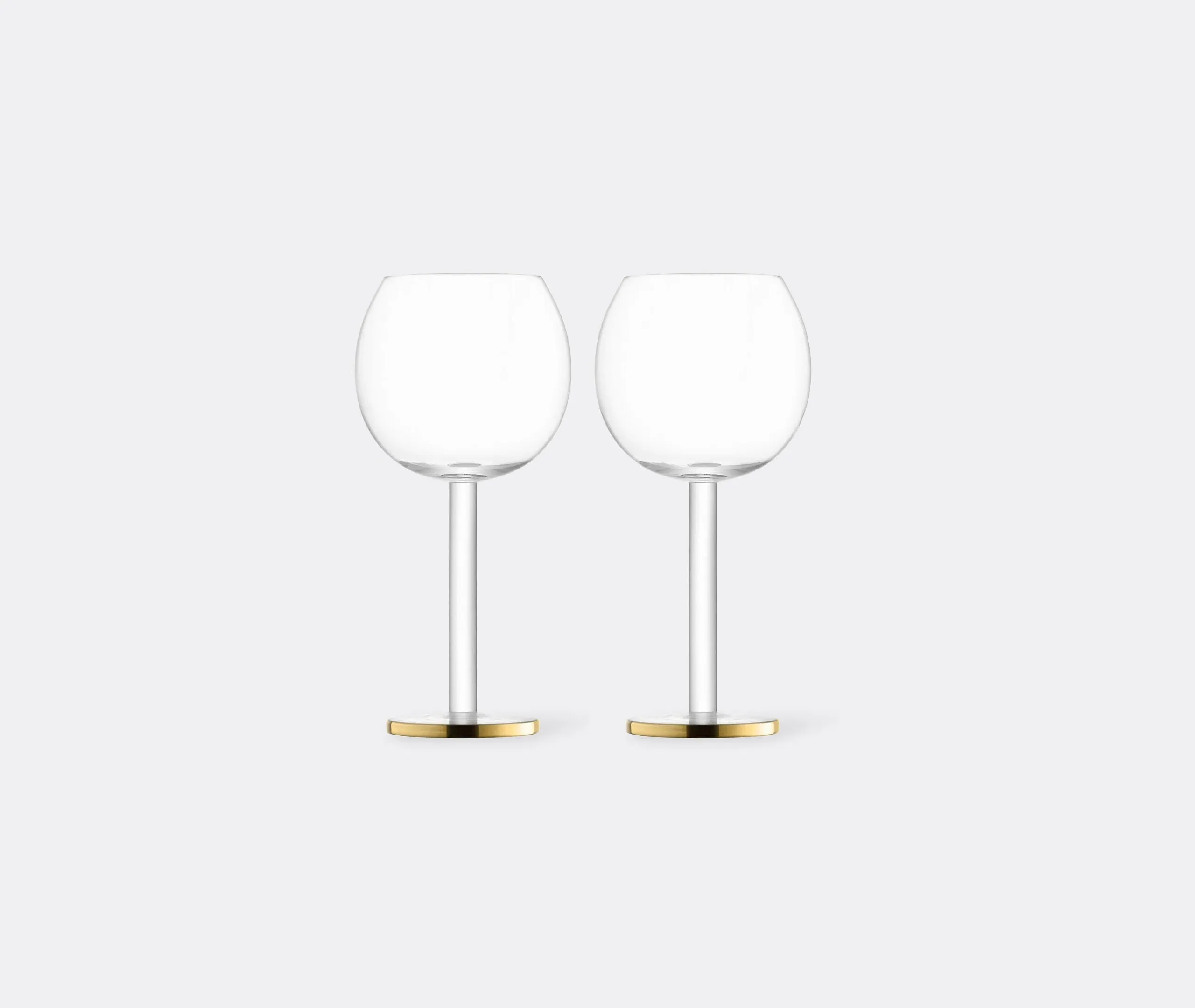Set of 2 Wine Goblets - Gold, Glass