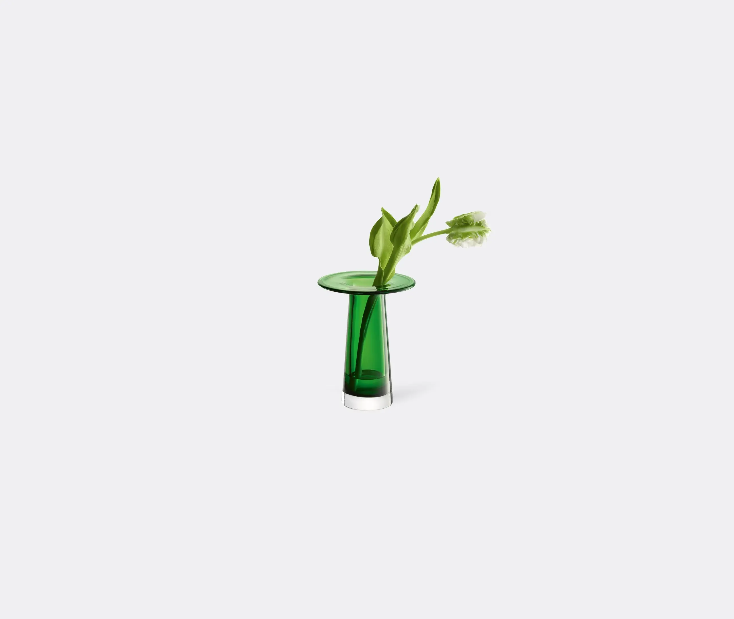 Small Conical Vase Mouthblown - Green, Glass