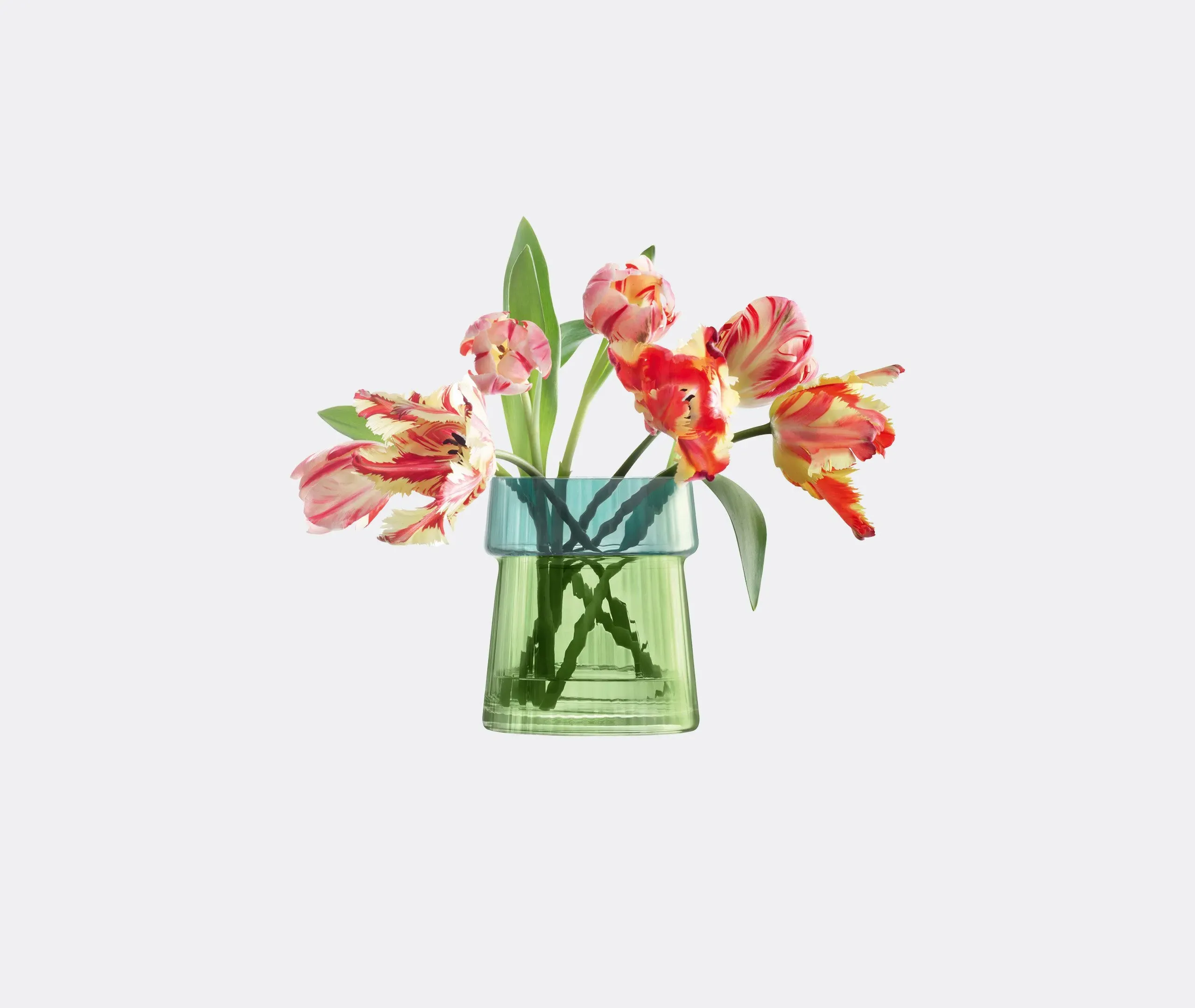 Small Gems Vase with Pleated Texture - Jade Glass