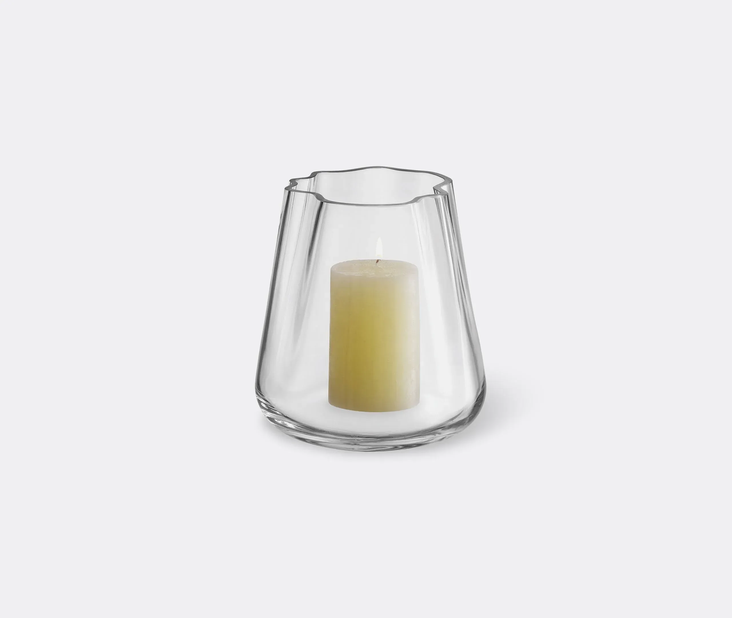 Small Lagoon Vase with Curved Shape - Clear Glass