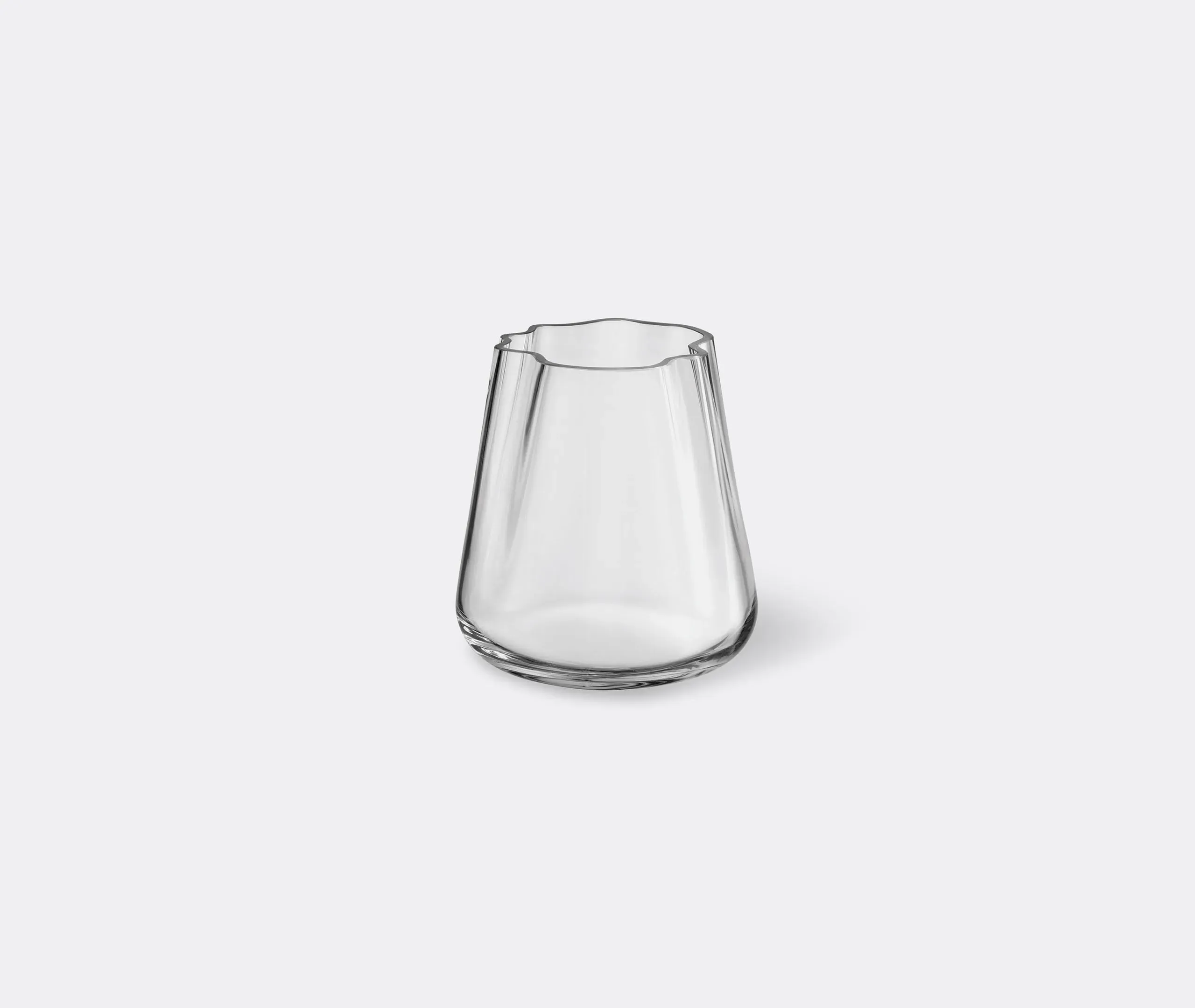 Small Lagoon Vase with Curved Shape - Clear Glass