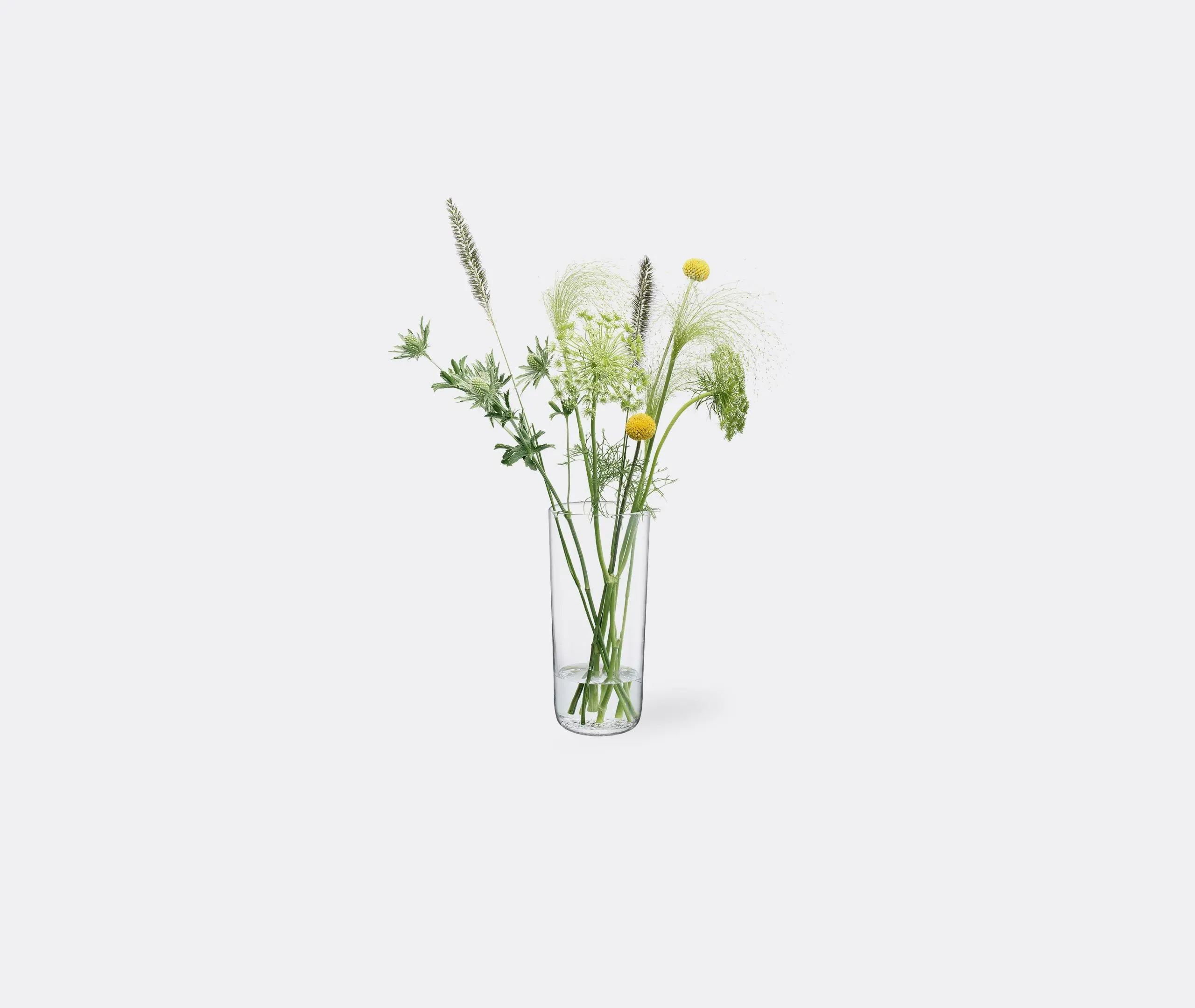 Small Market Vase with Textured Base - Clear Glass