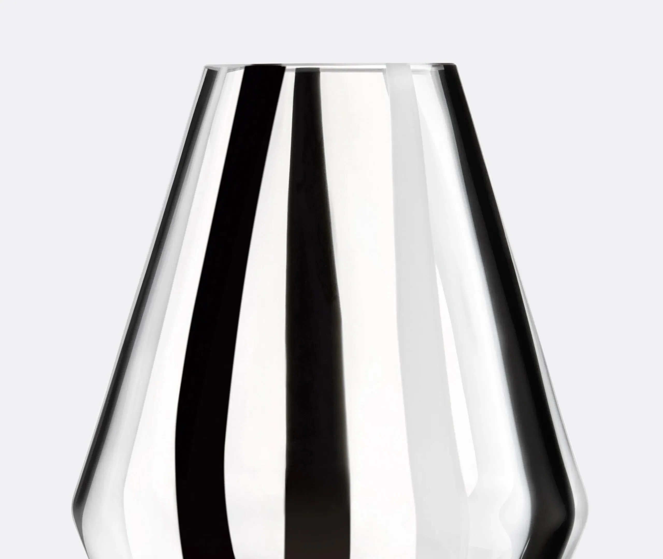 Stripe Small Vase - Black, White, Glass alternate view