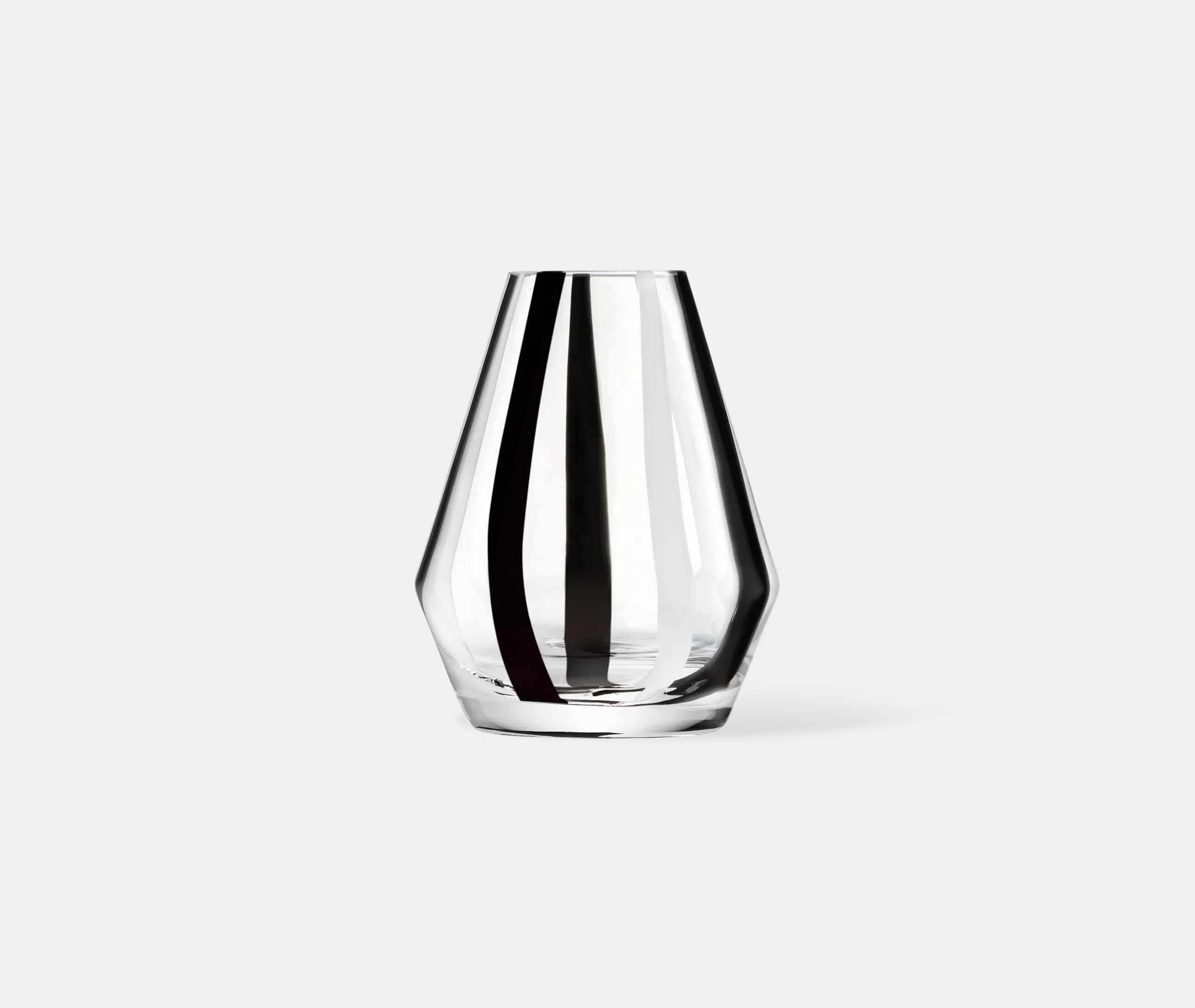 Stripe Small Vase - Black, White, Glass product