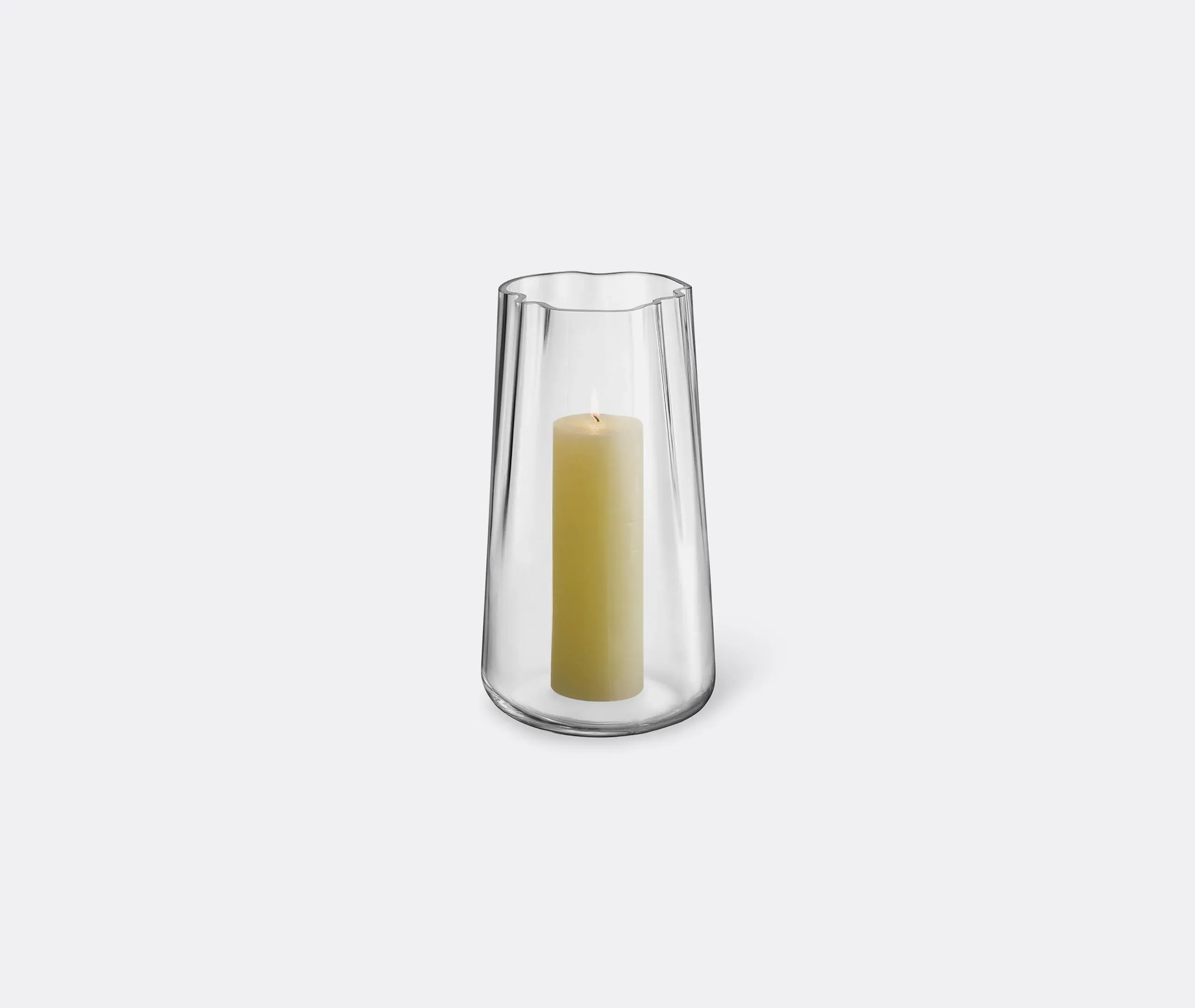 Tall Curved Vase - Clear, Glass