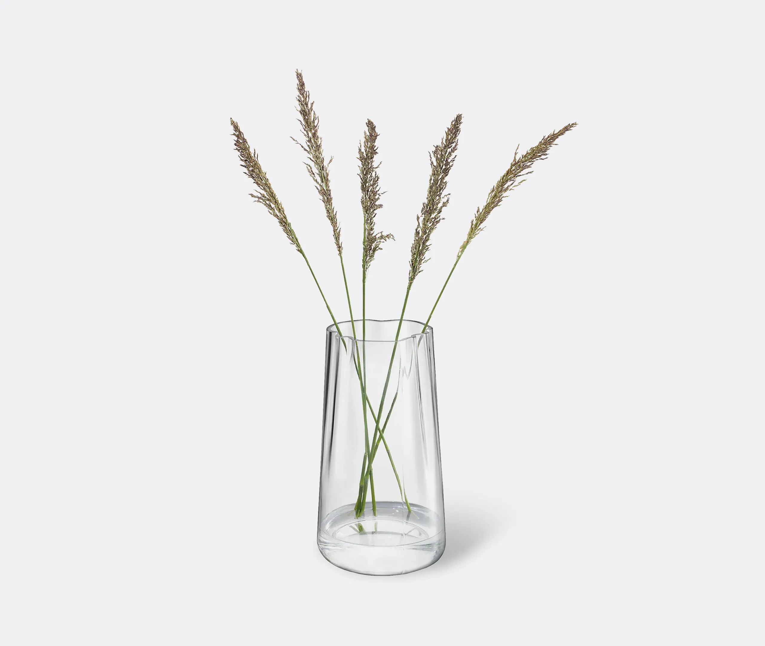 Tall Curved Vase - Clear, Glass
