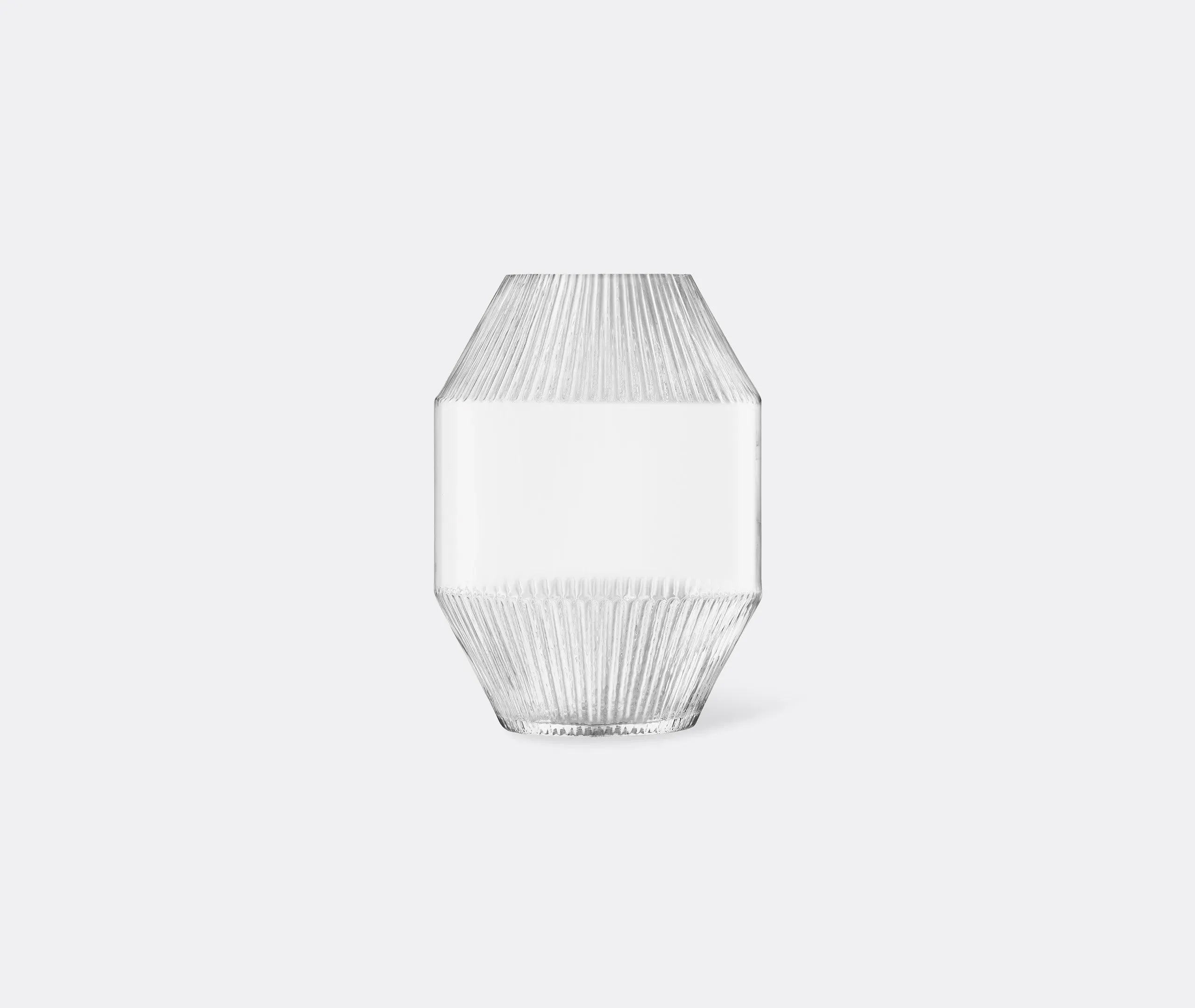 Tall Vase with Pleated Texture - Clear, Glass image