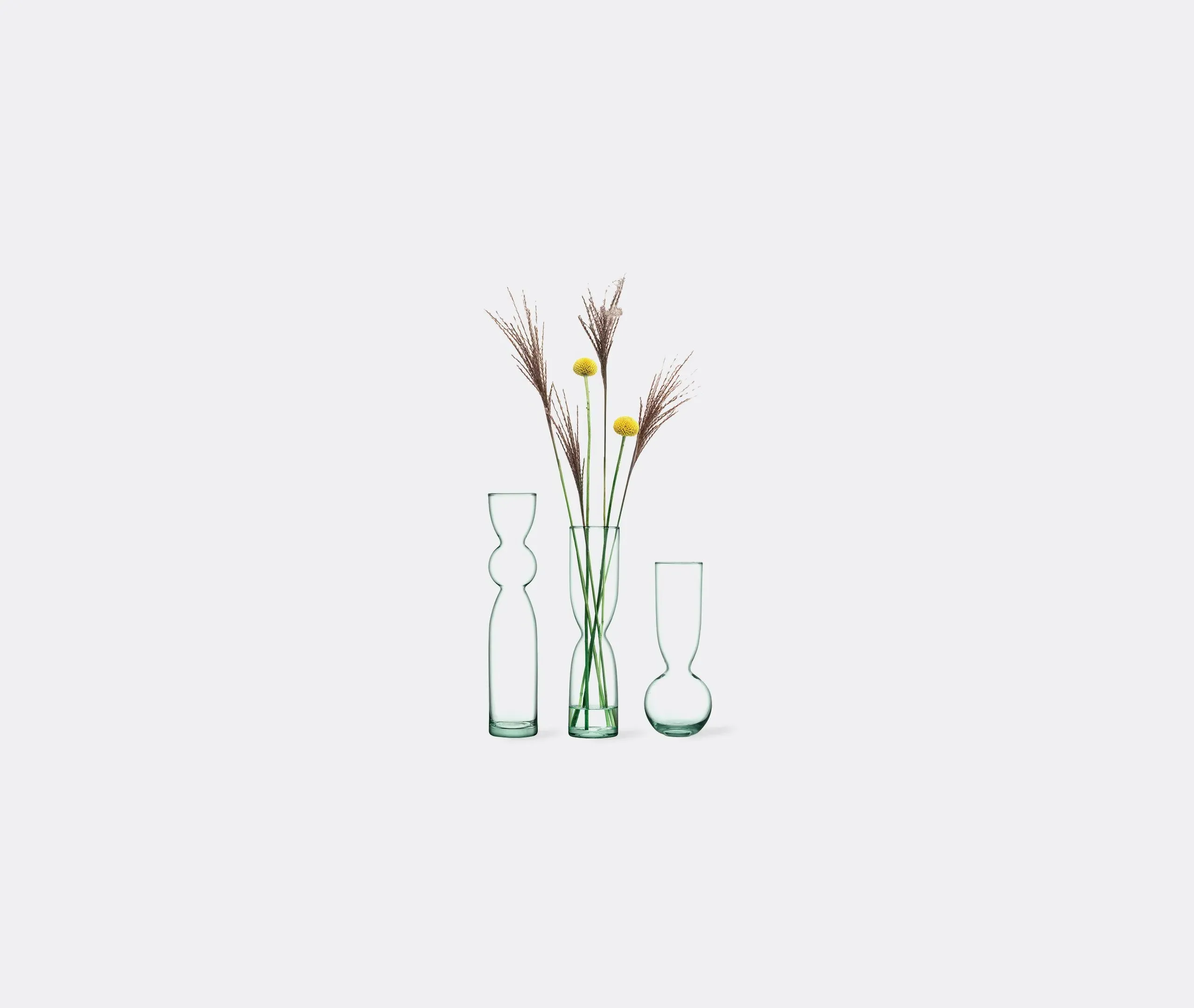 Trio Vase Set - Clear, Recycled Glass