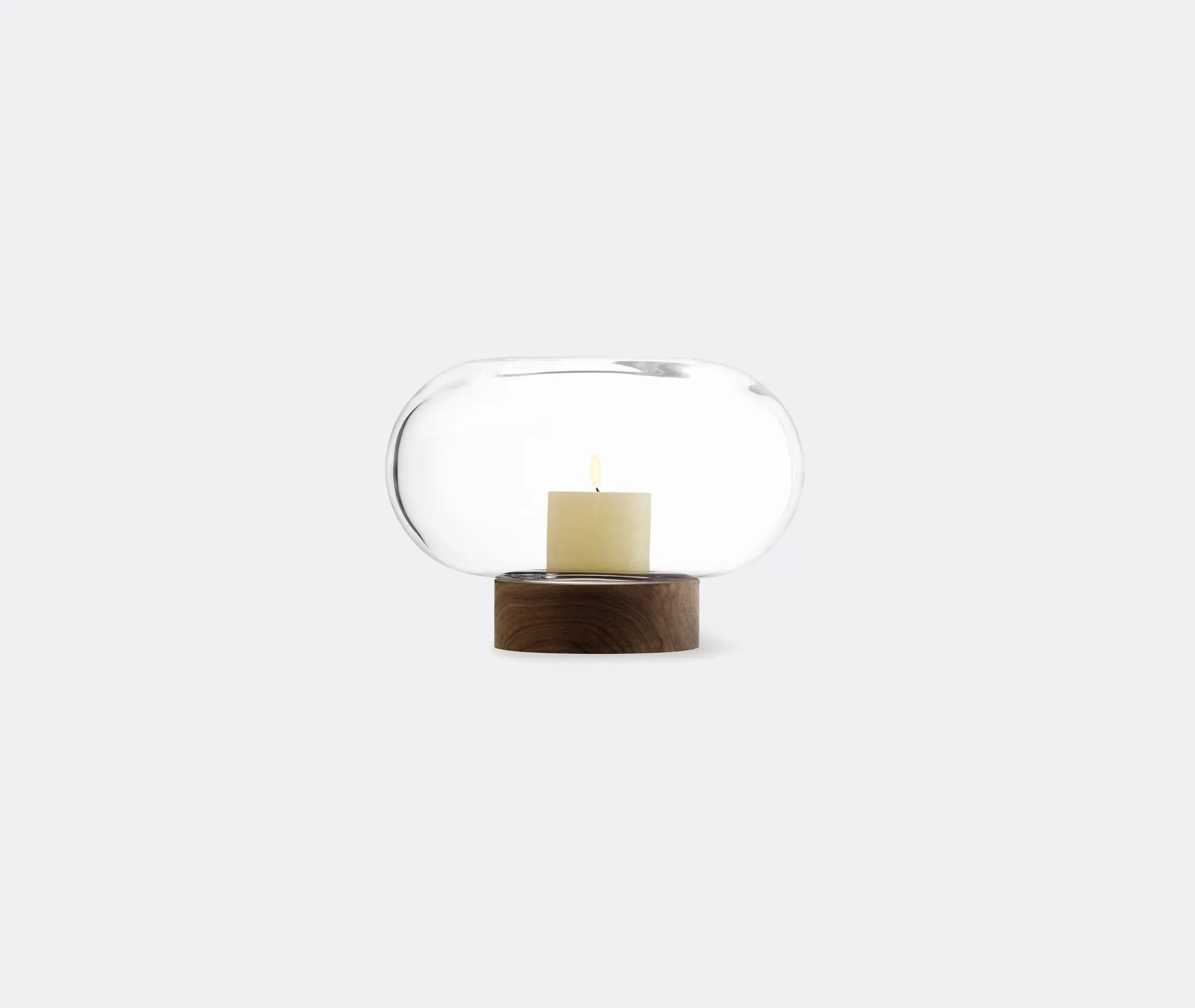 Wide Oblate Vase - Clear, Glass