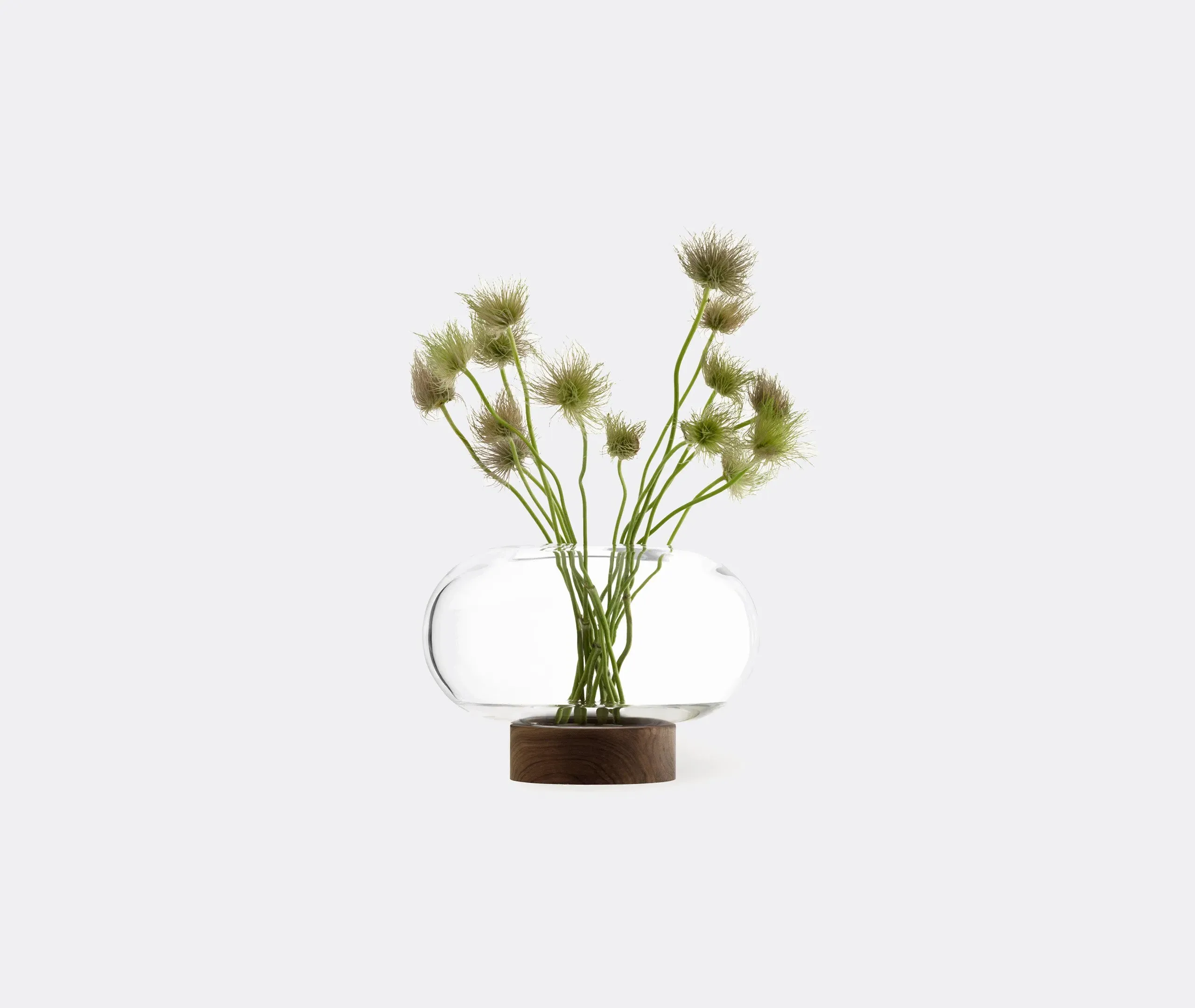 Wide Oblate Vase - Clear, Glass