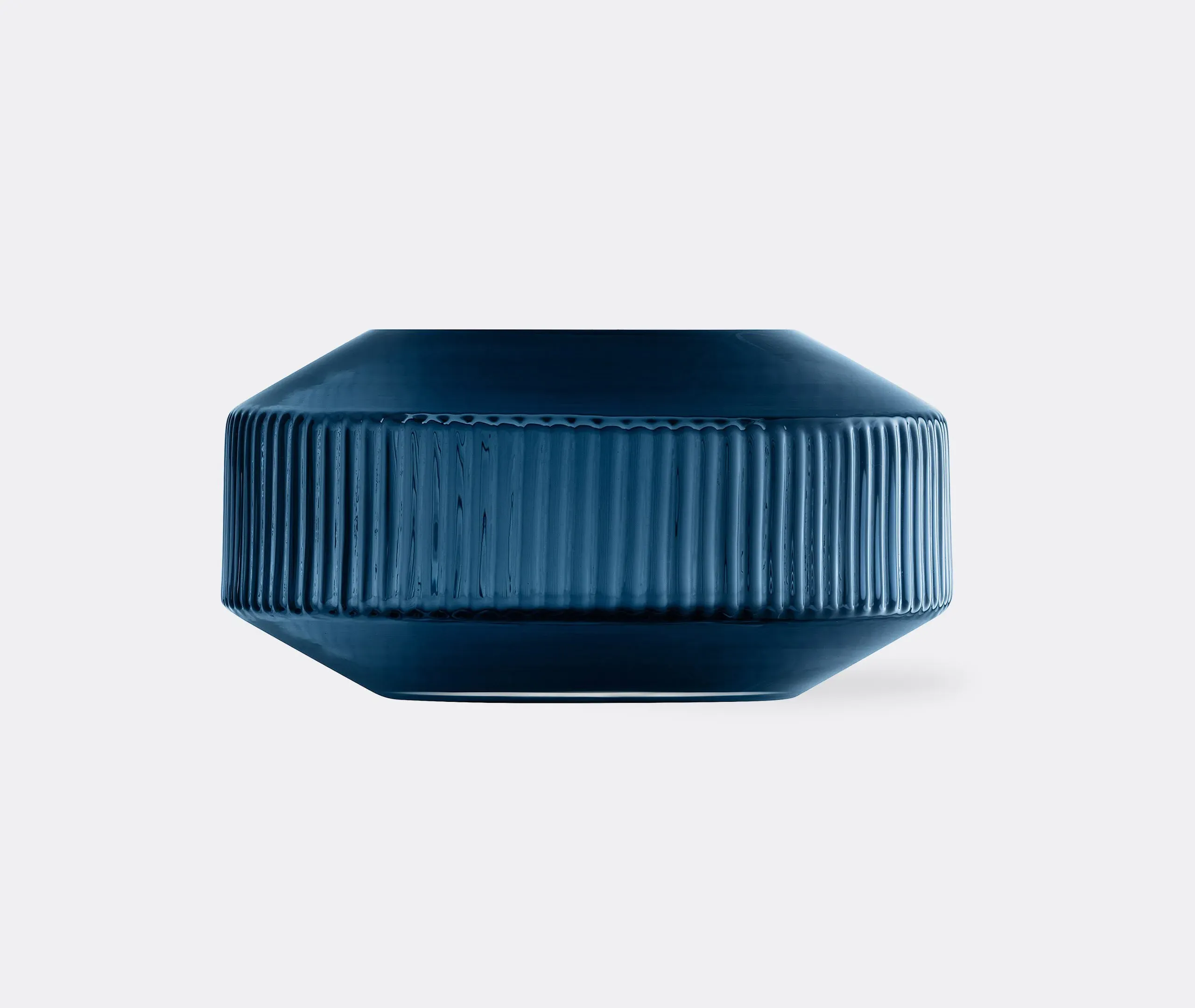 Wide Rotunda Vase - Blue, Glass