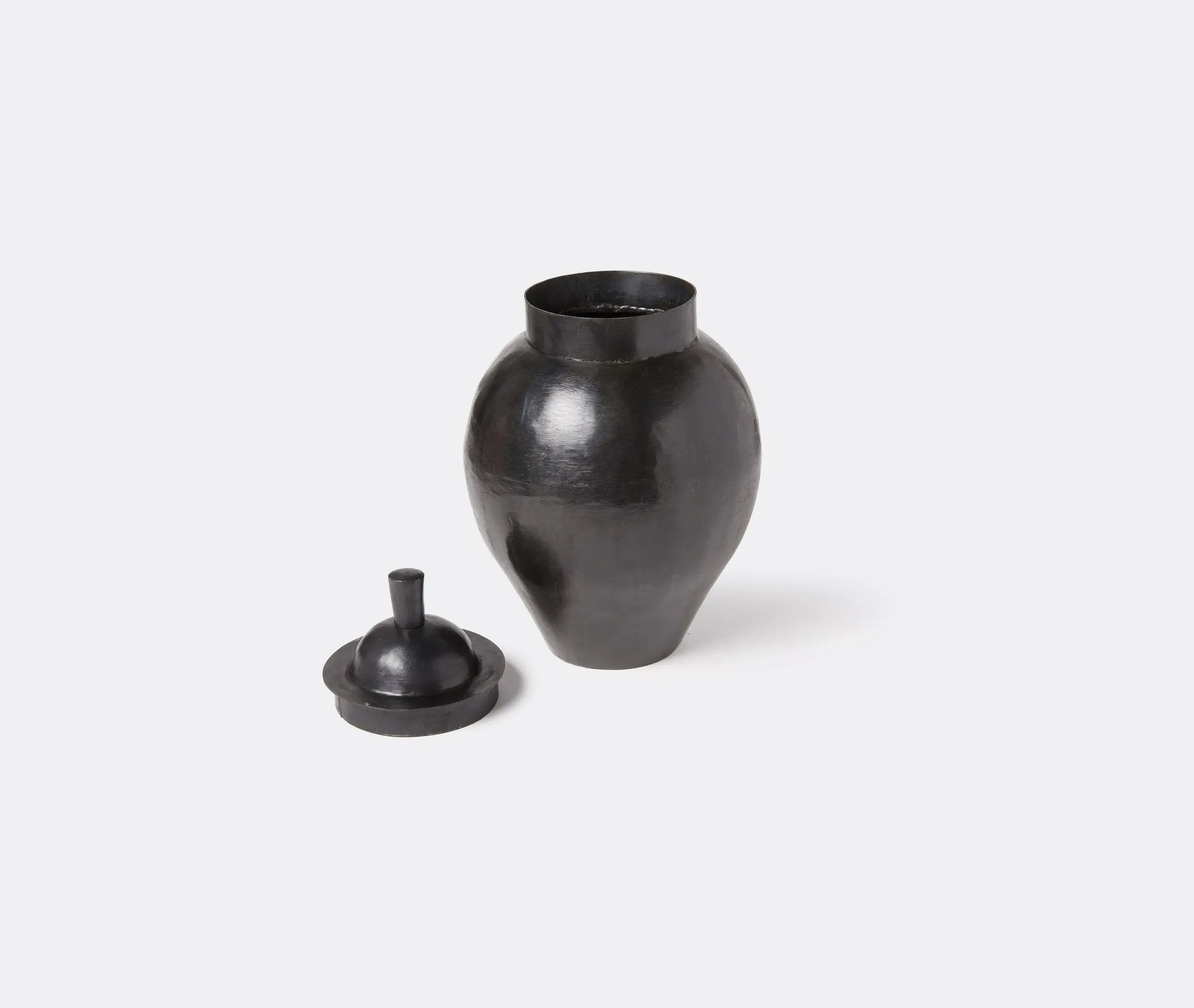 Canister Vase with Lid - Black, Iron
