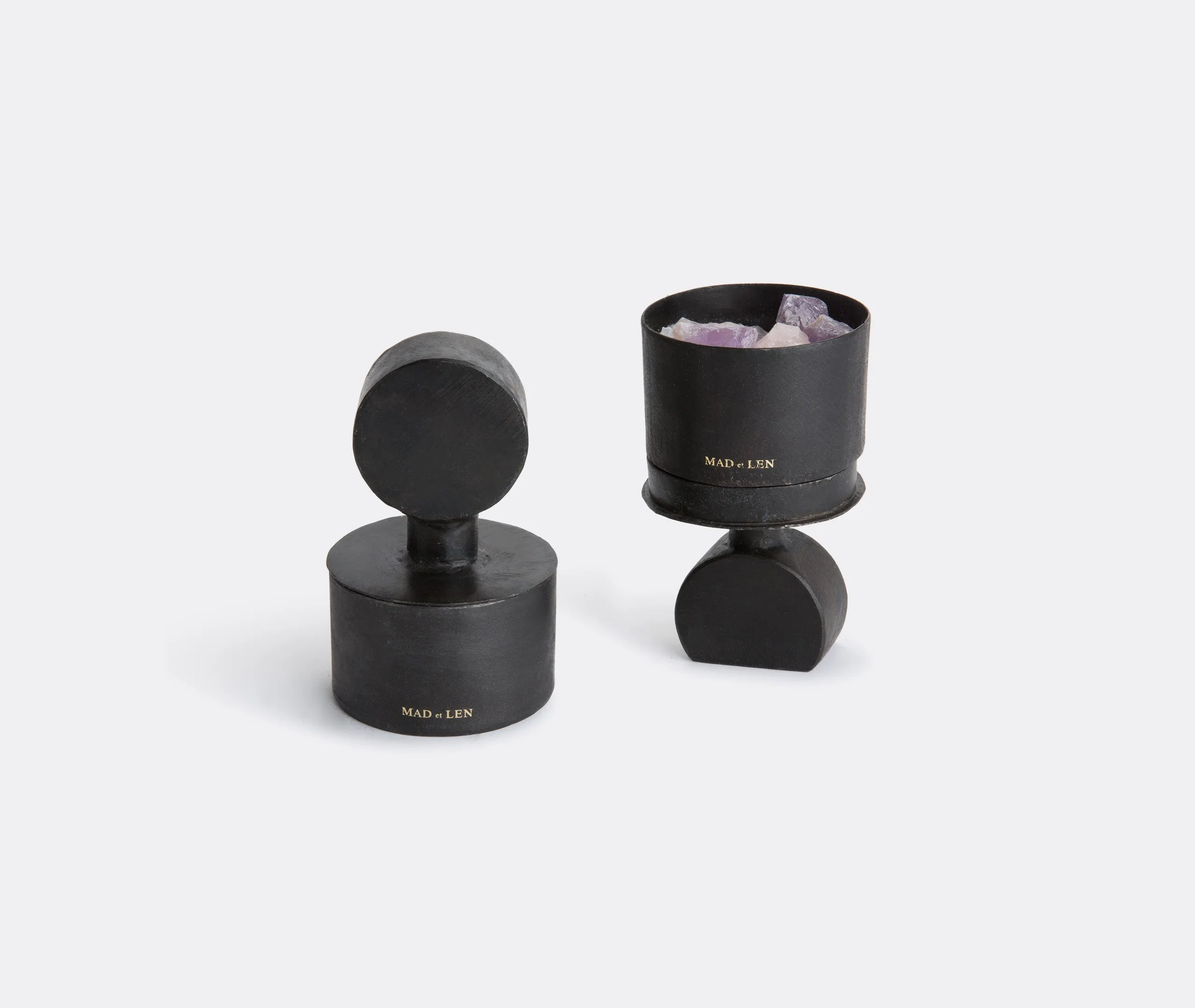 Cristaux Small Pot Pourri Totem, Terre Noire - Black, Iron