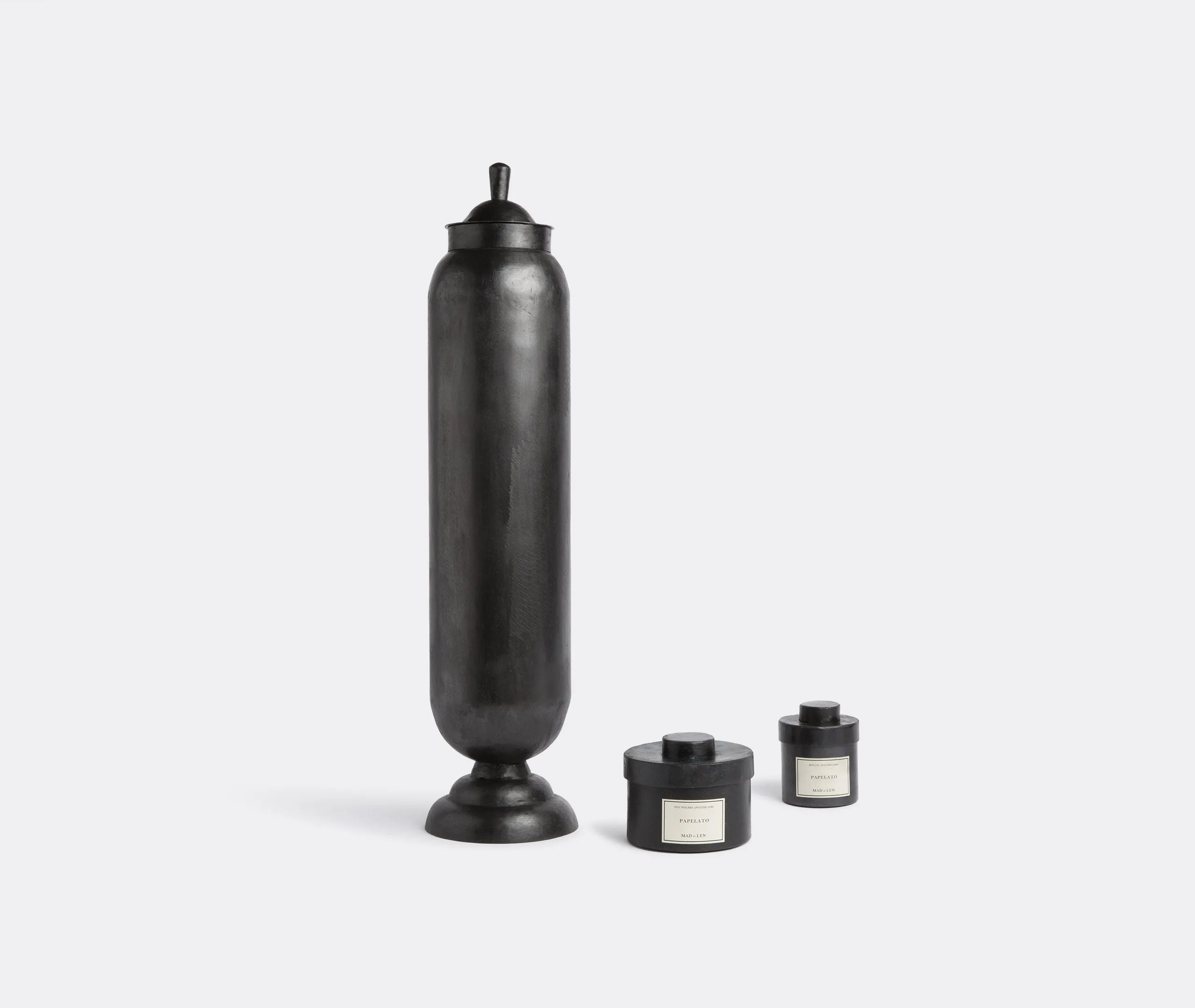 Medium Canister Vase with Lid - Black, Iron
