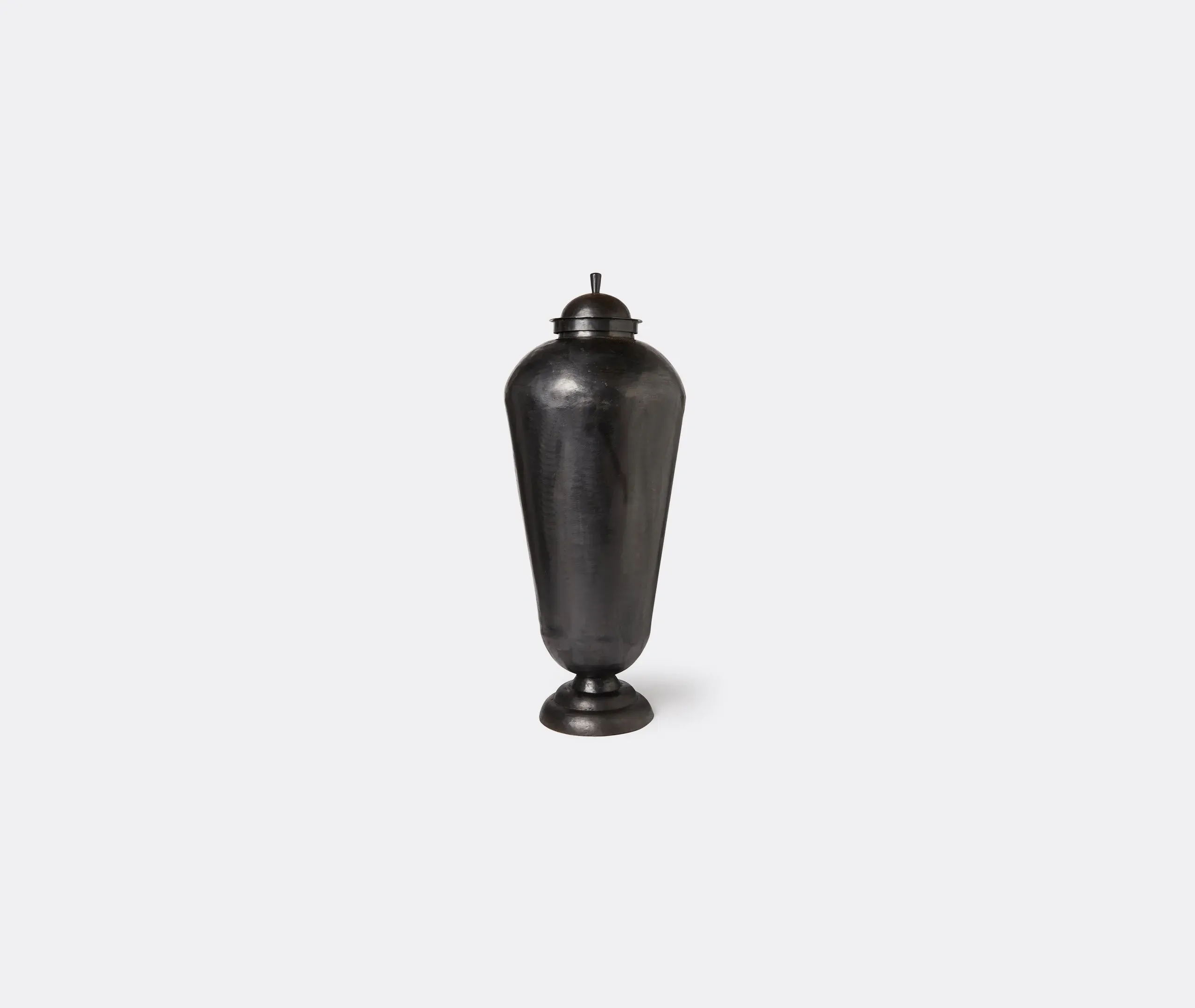 Medium Curved Vase with Lid - Black, Iron