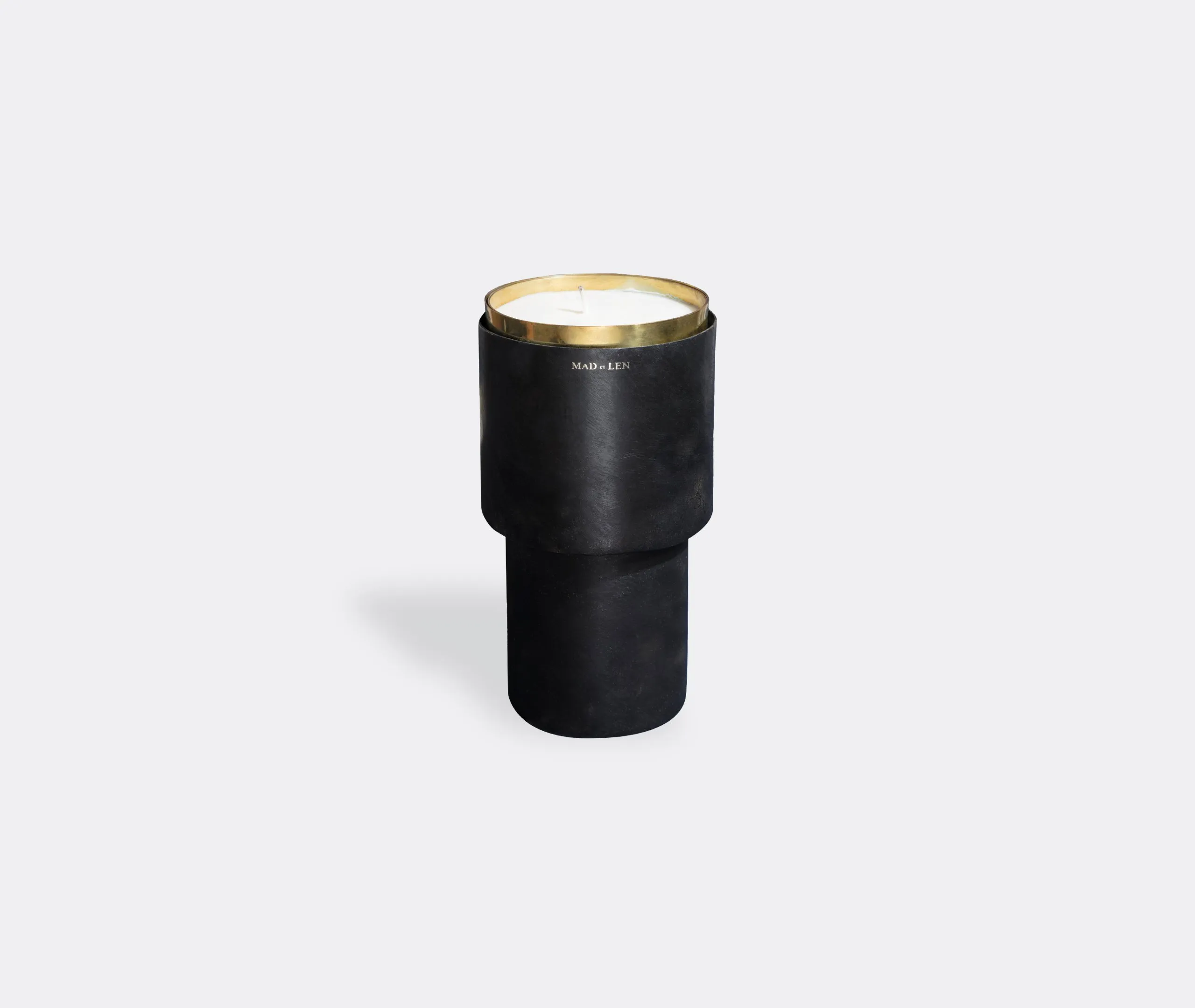 Wide Candle Holder - Black, Iron