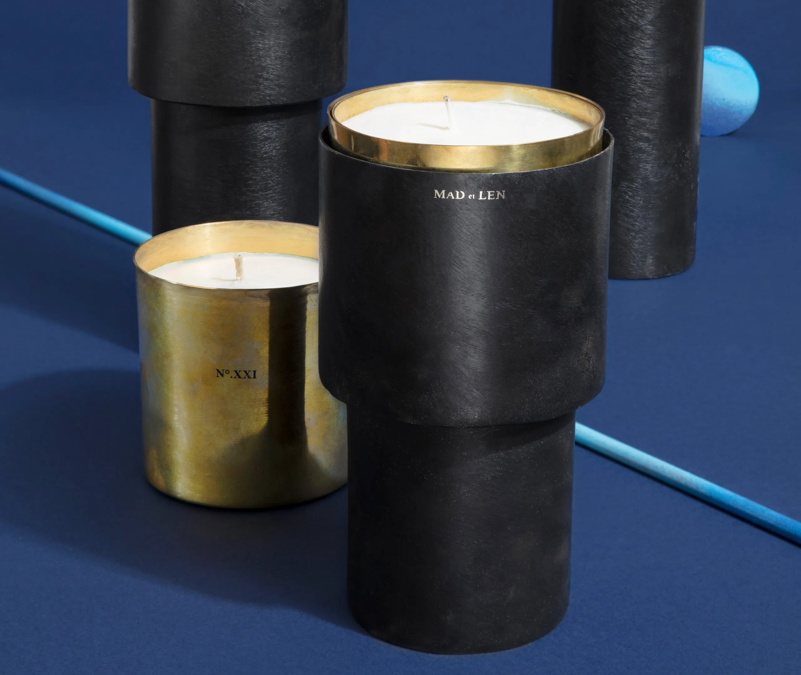 Wide Candle Holder - Black, Iron