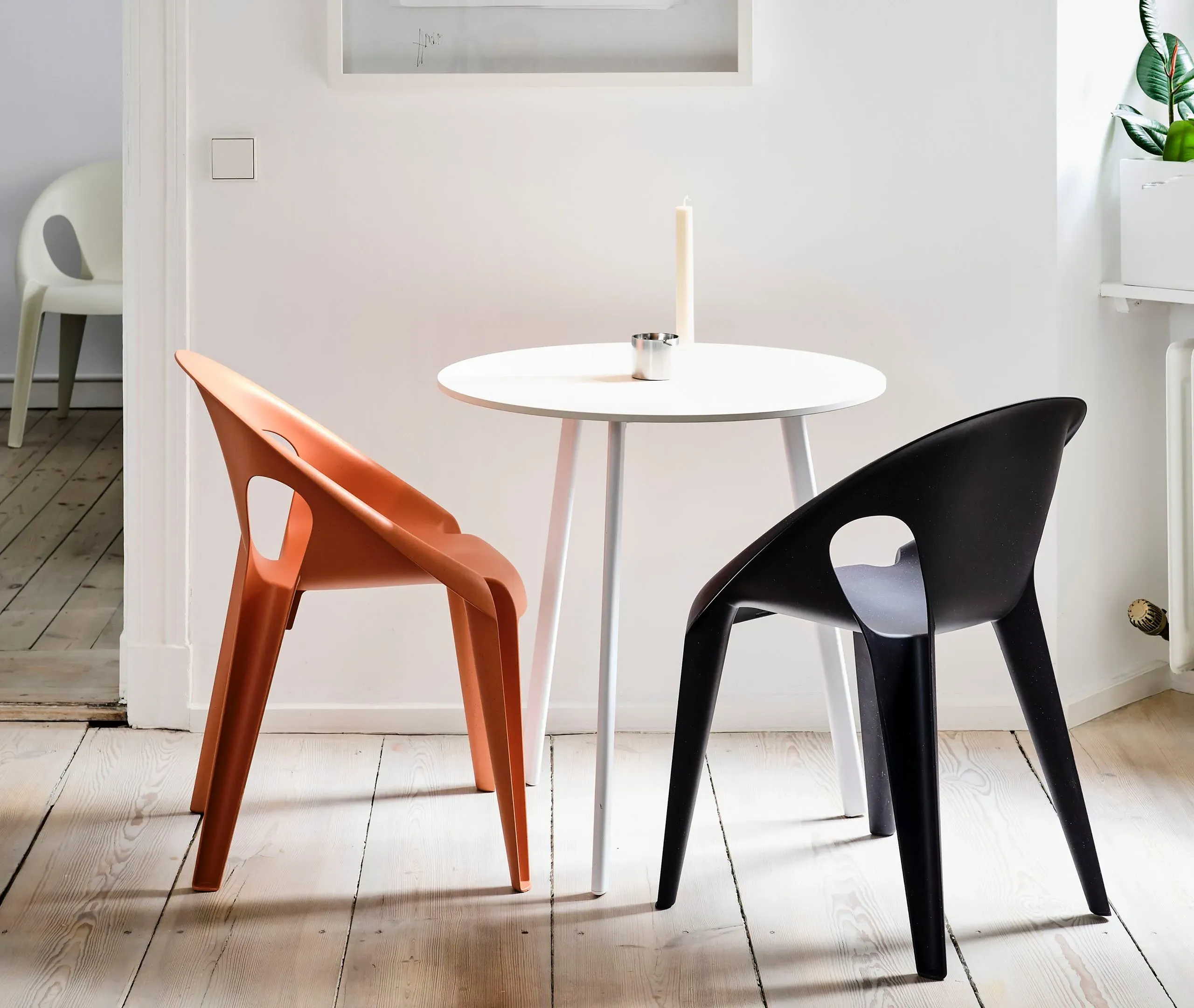 4-Piece Chair Set - Orange, Polypropylene