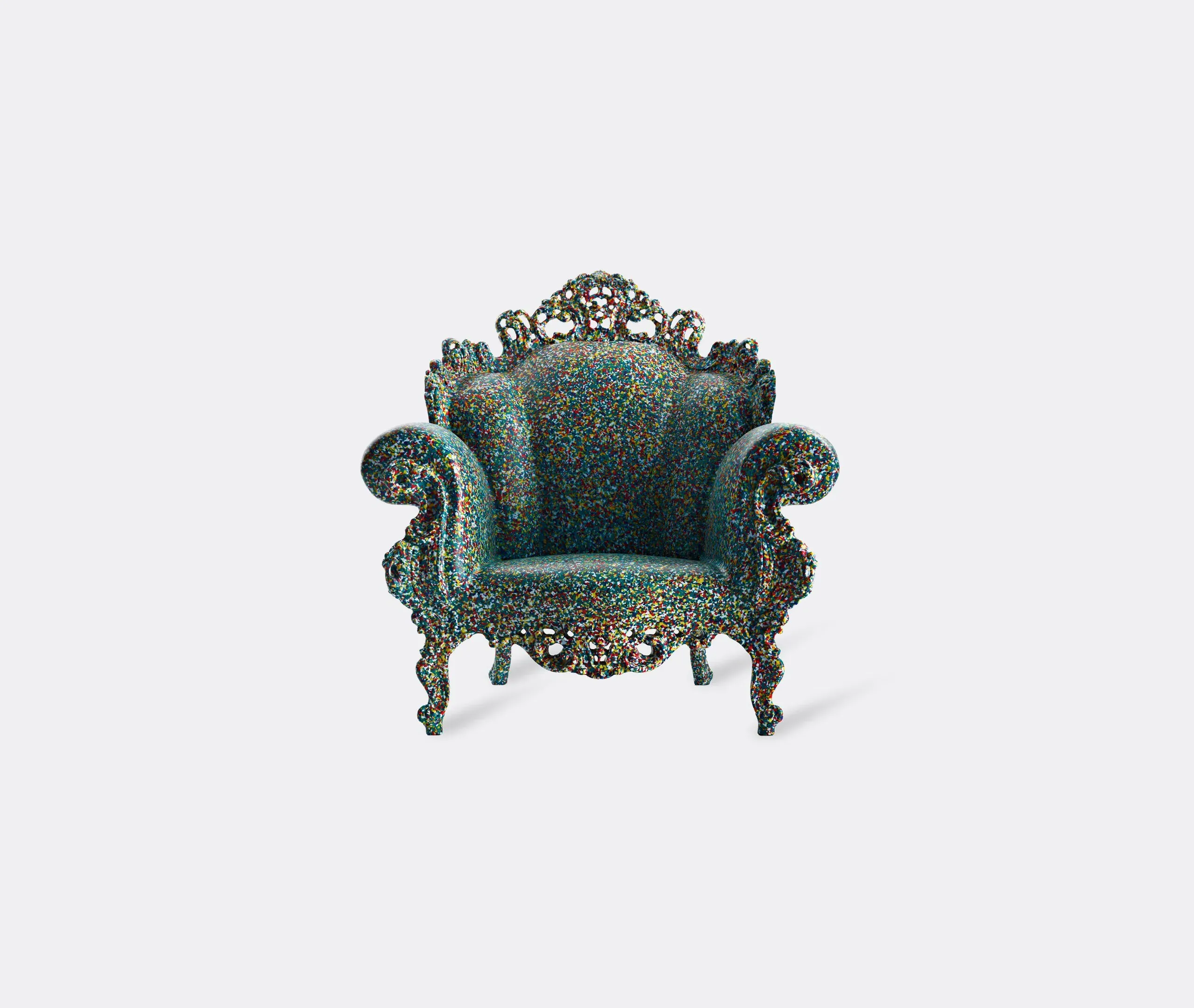 Baroque Chair with Pointillism Design - Multicolour