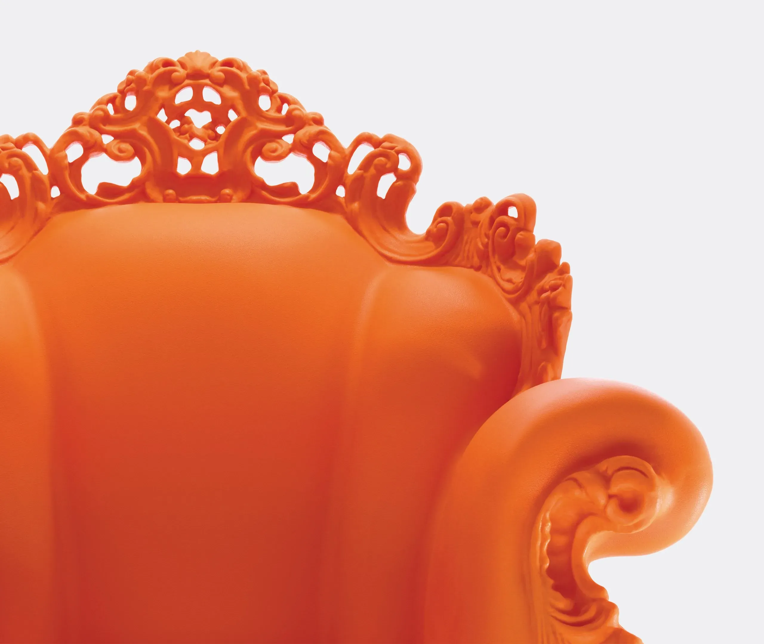 Baroque Chair with Pointillism Design - Orange