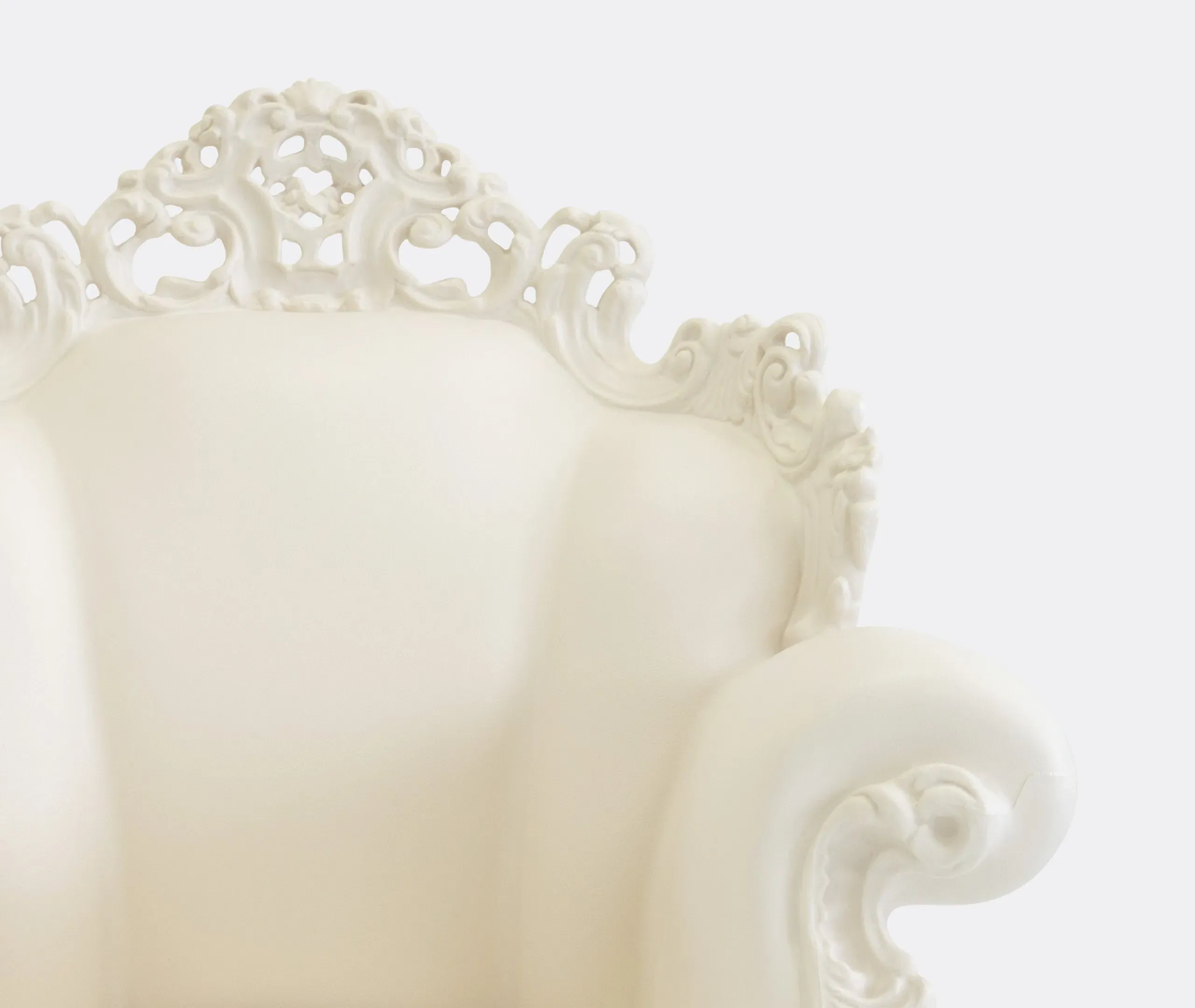 Baroque Chair with Pointillism Design - White