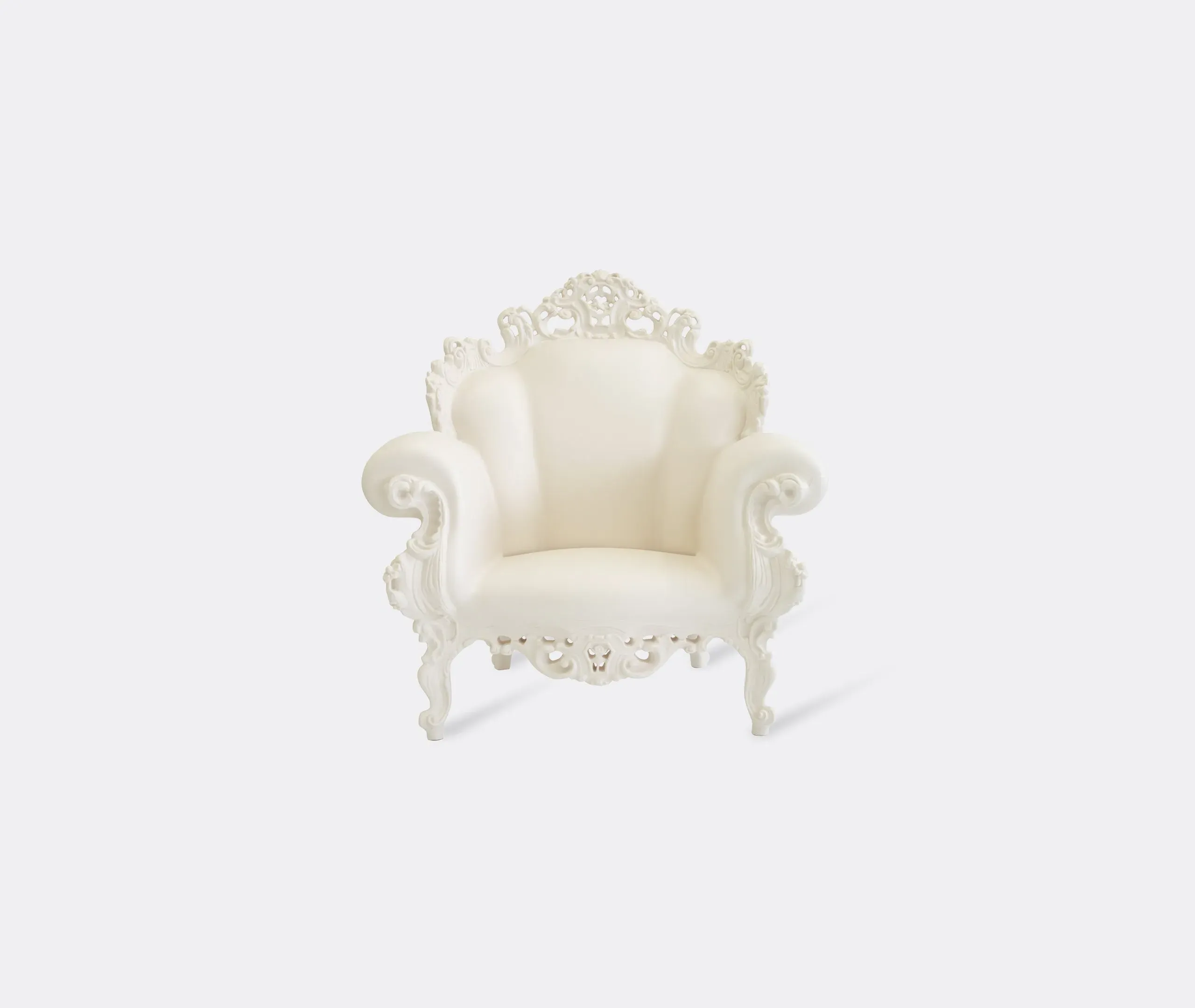 Baroque Chair with Pointillism Design - White