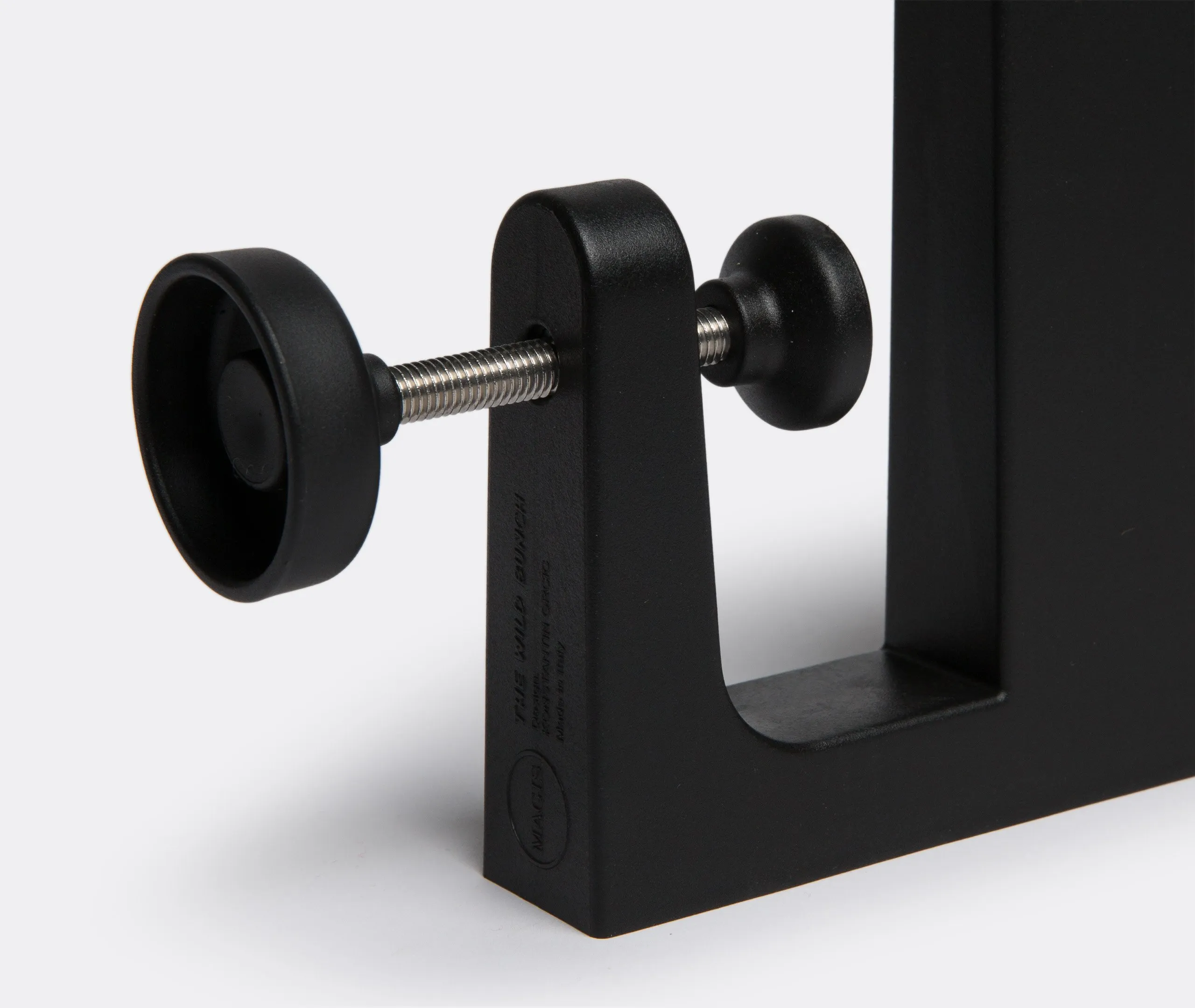 Shelving Clamp with Adjustable Grip - Black, Plastic