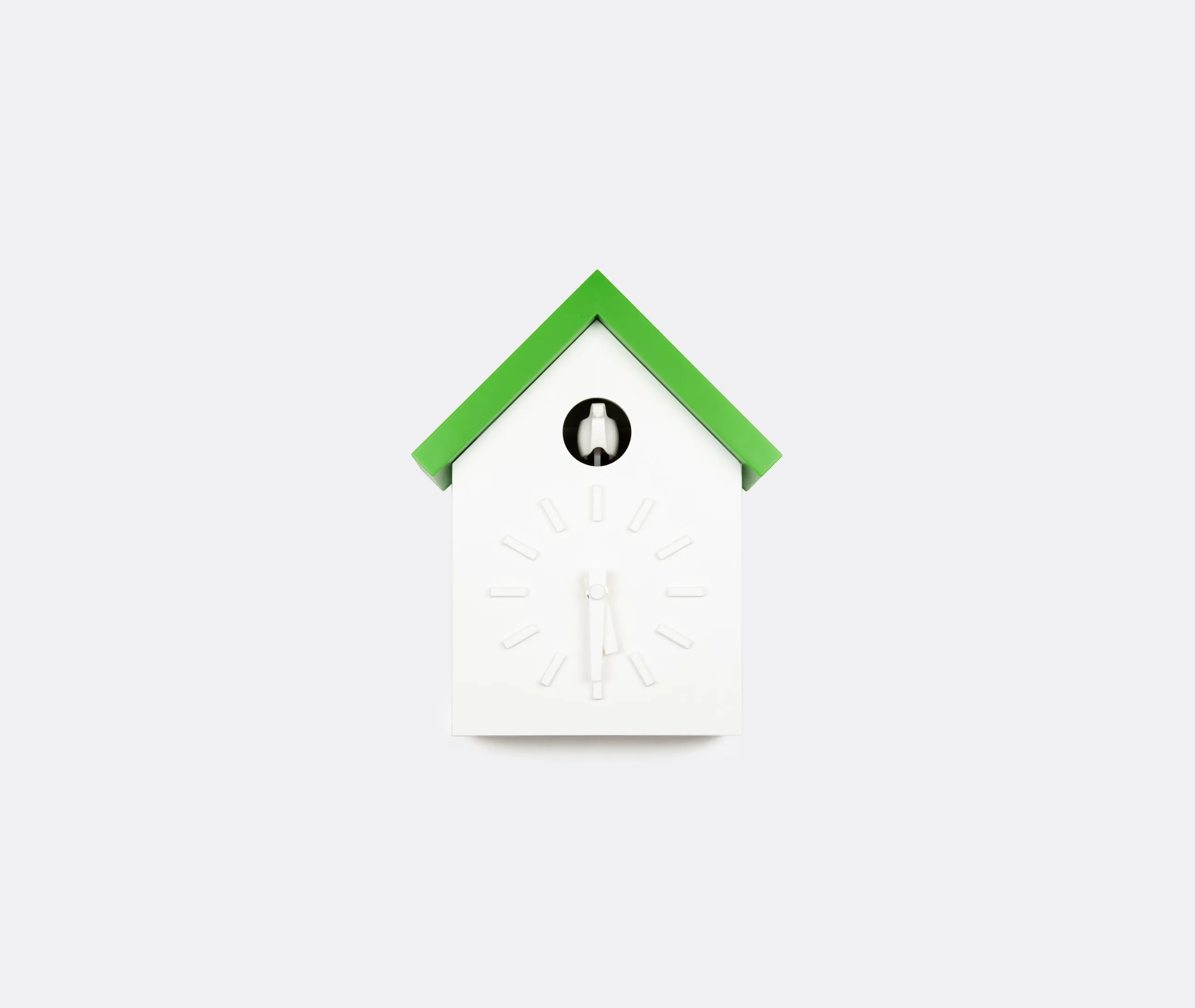 Square Wall Clock with Bird Feature - Green