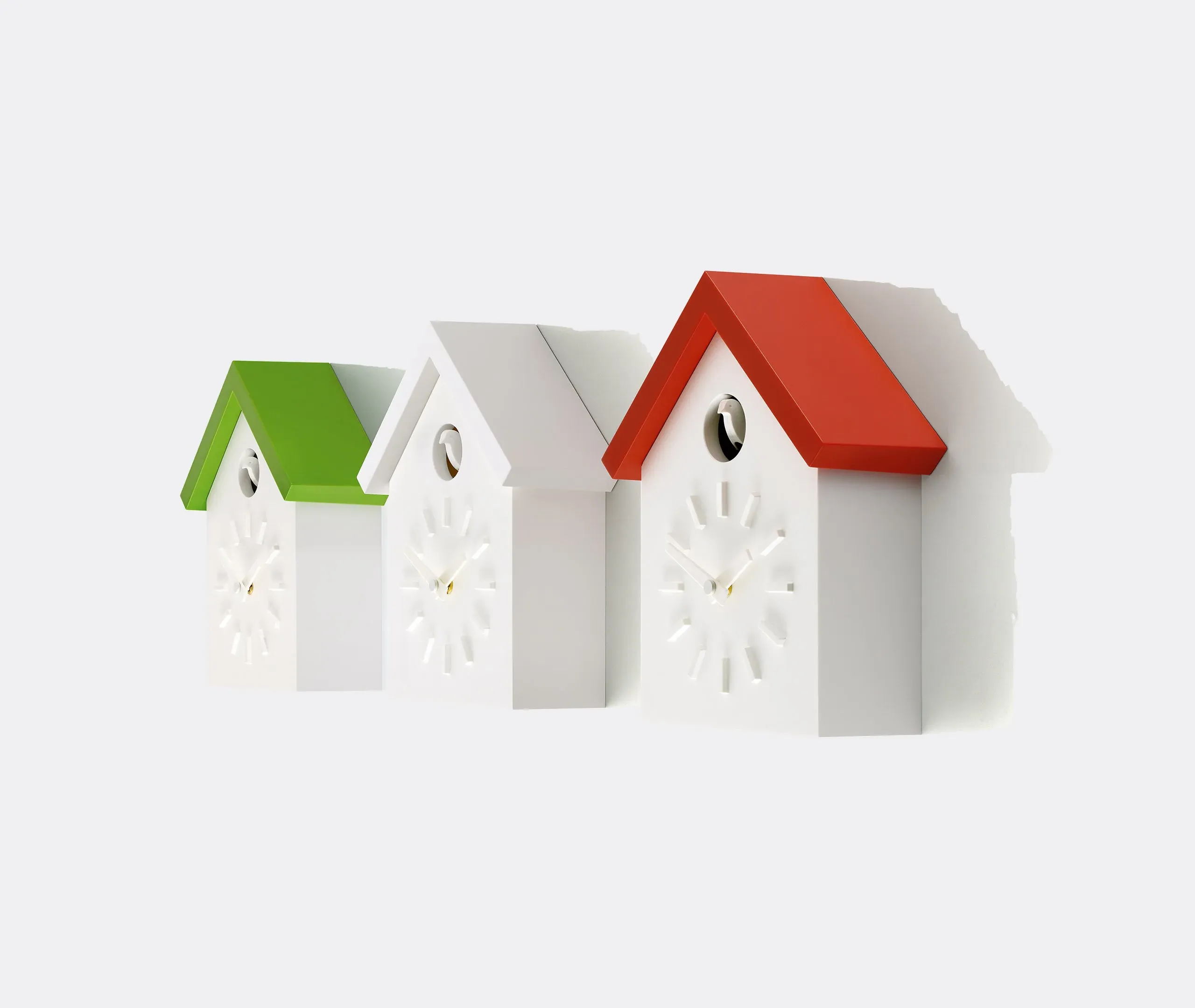 Square Wall Clock with Bird Feature - Orange