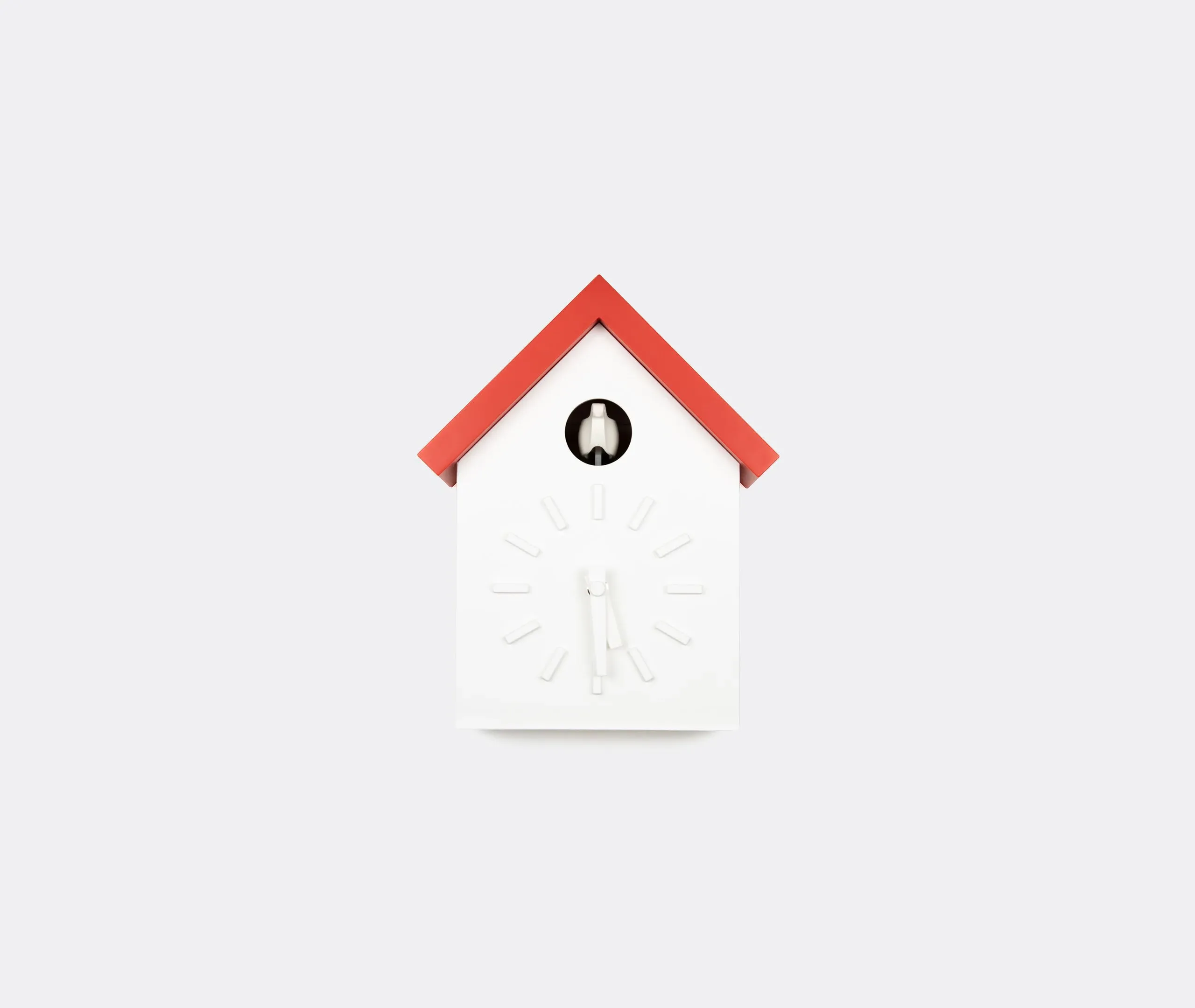 Square Wall Clock with Bird Feature - Orange
