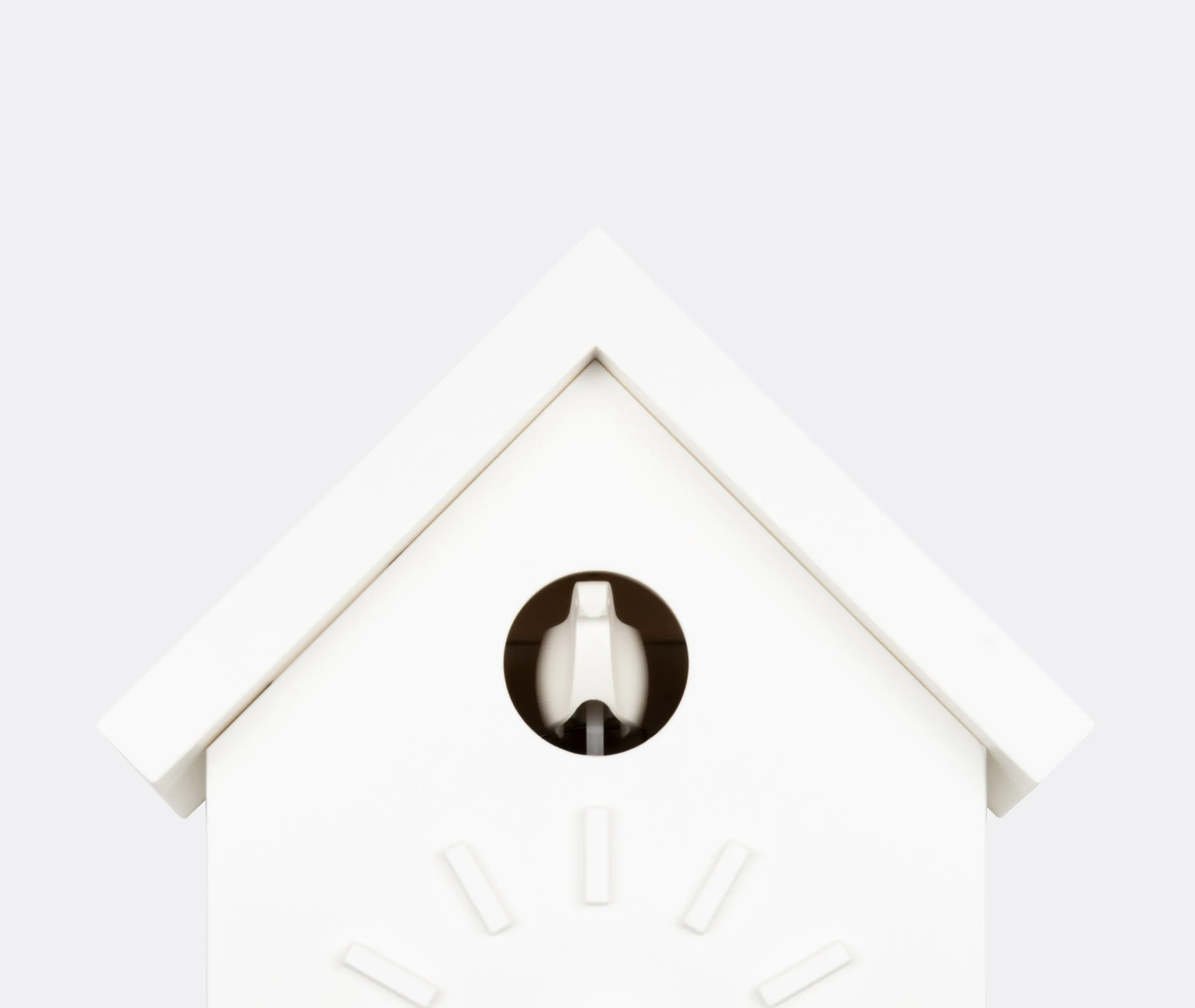 Square Wall Clock with Bird Feature - White