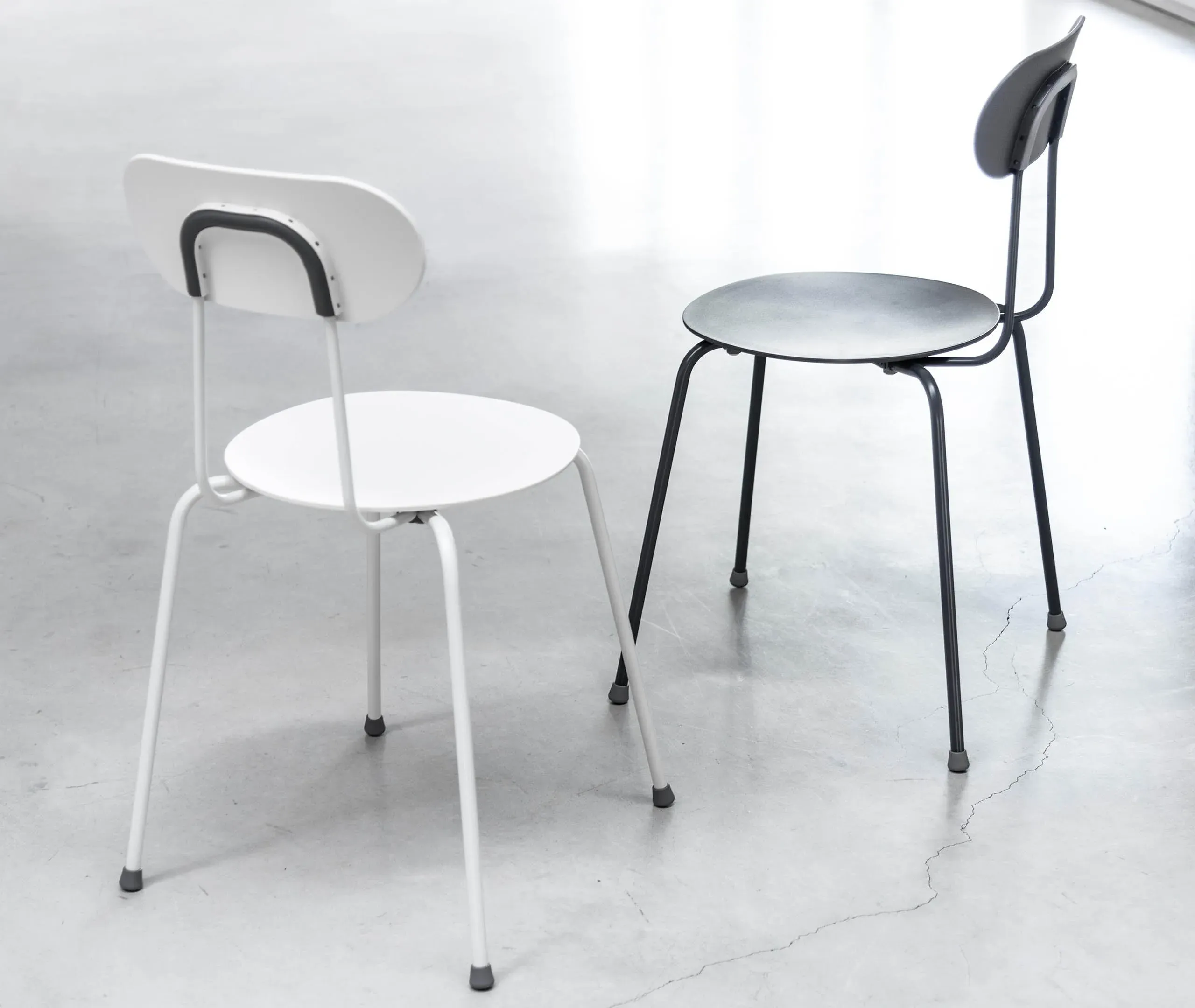 Stackable Chair with Moulded Ribs - White