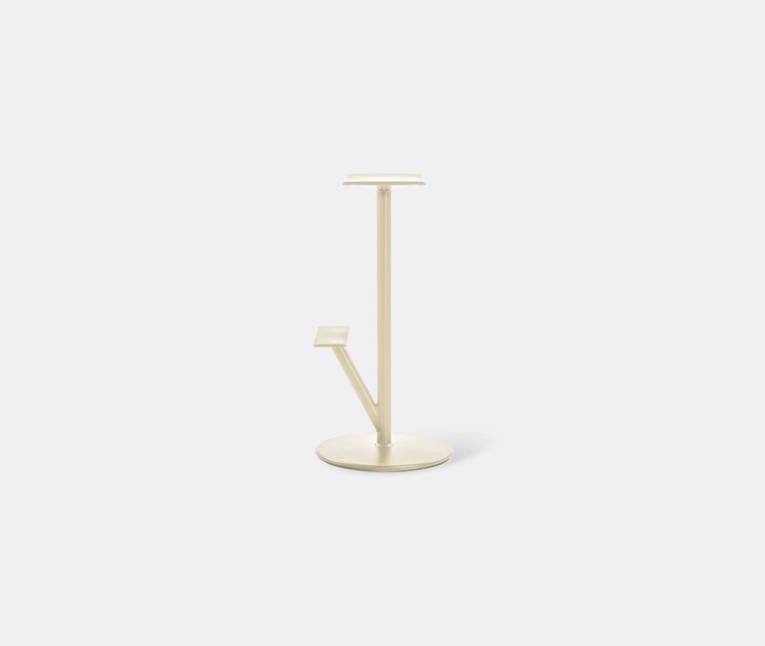Tree-Inspired Stool with Footrest - Coral Red
