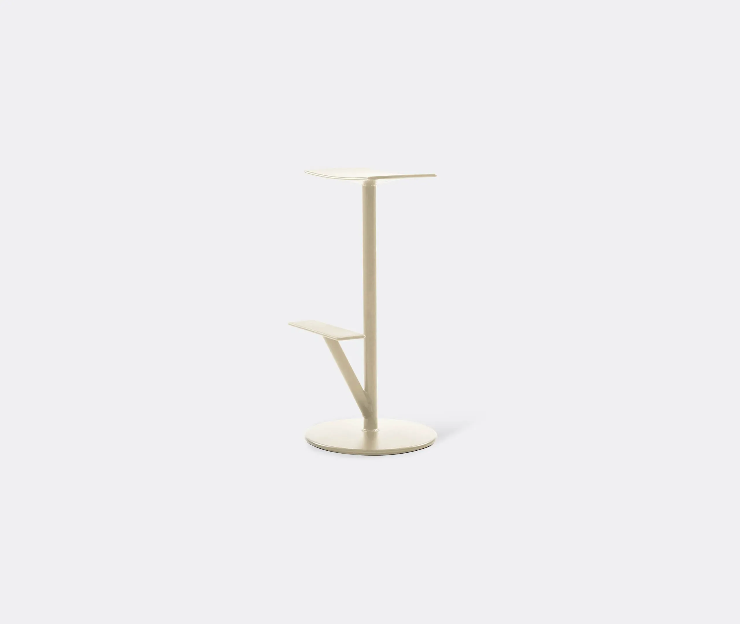 Tree-Inspired Stool with Footrest - Ivory