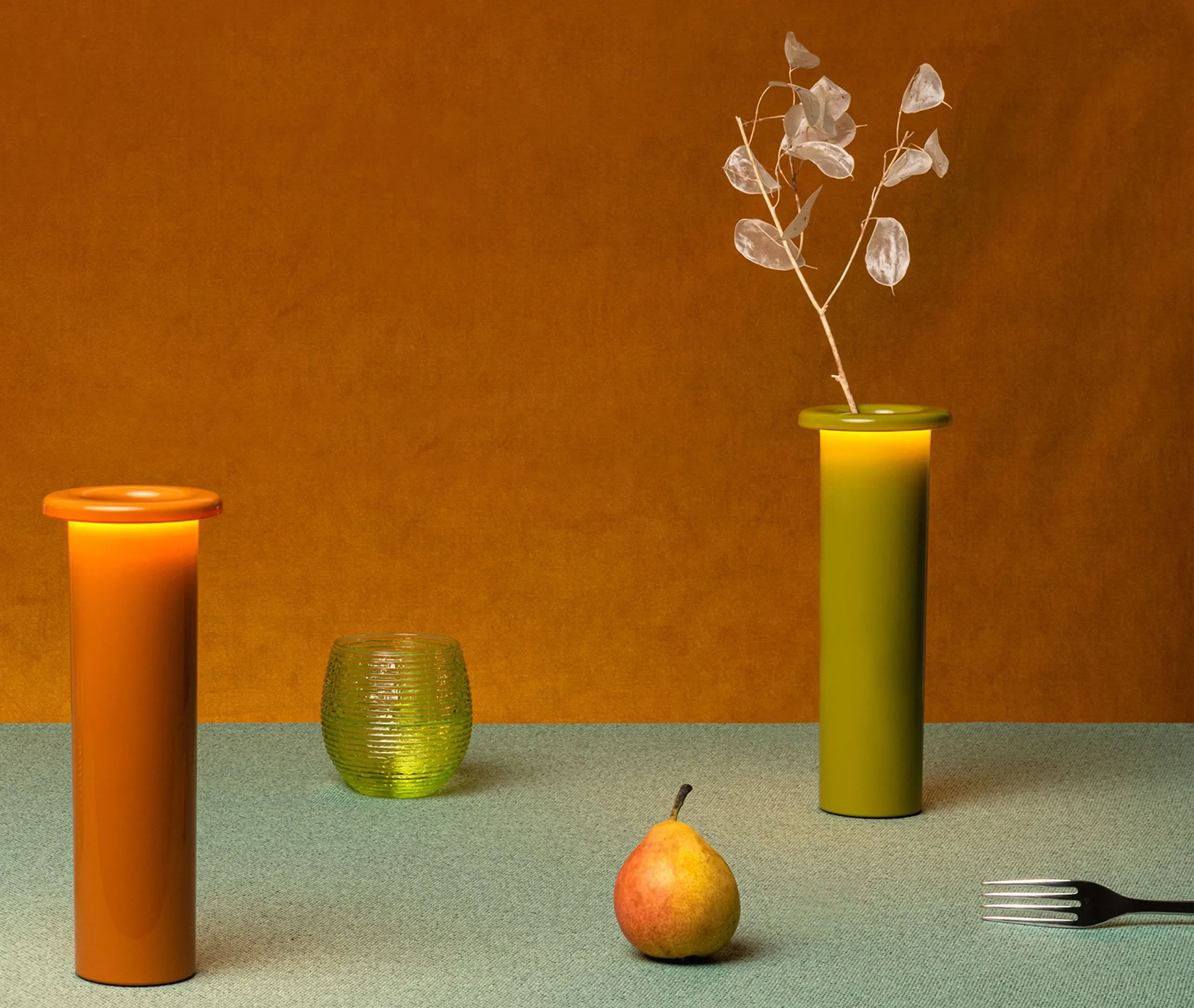 Vase with LED Lamp - Lime Green, Plastic