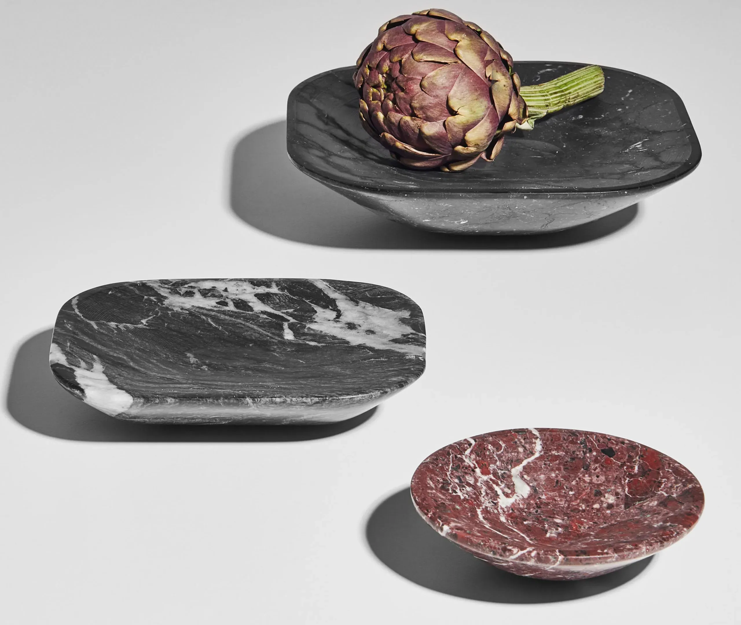 Large Decorative Bowl - Black, Marble