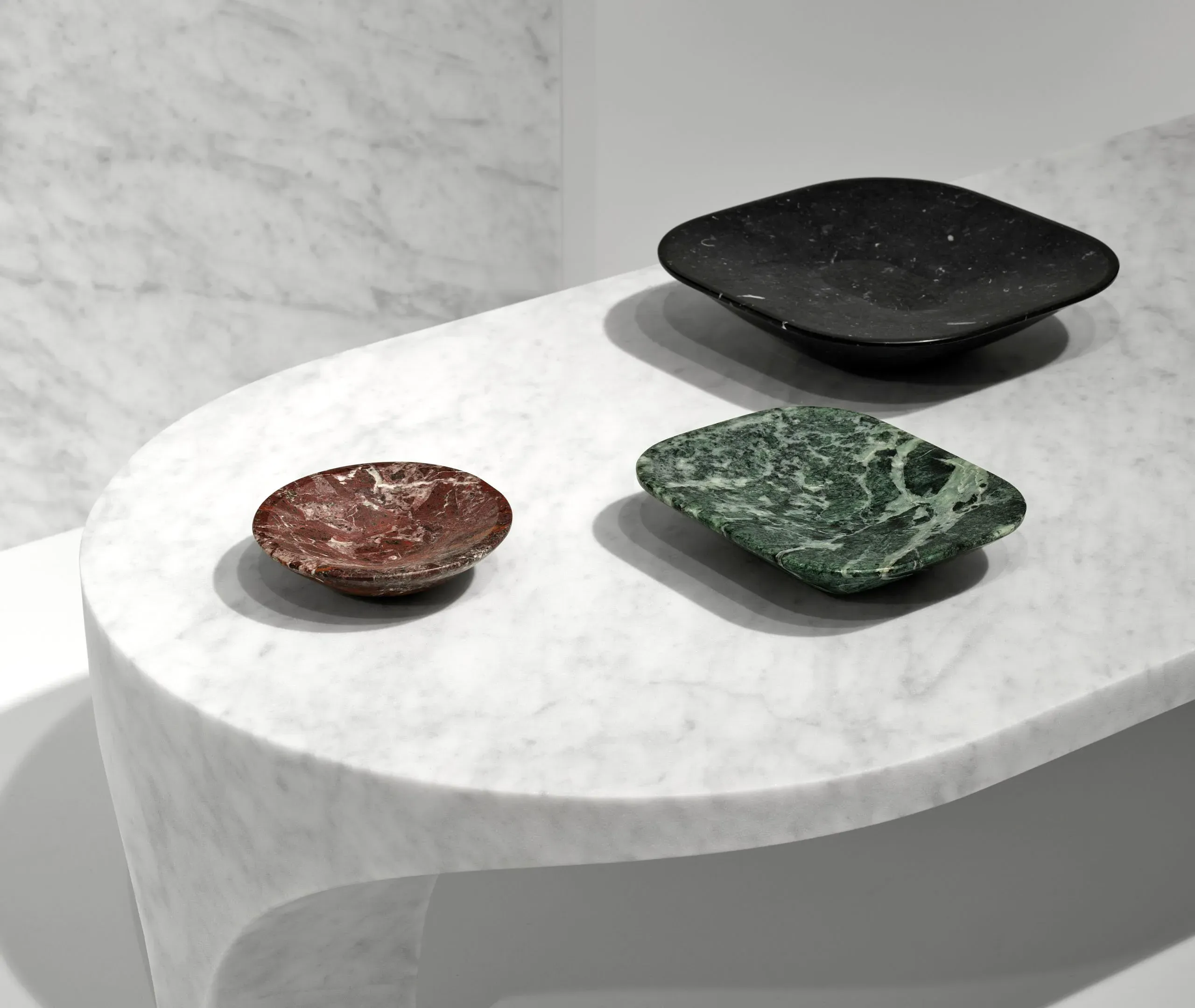 Medium Decorative Bowl - Green, Marble