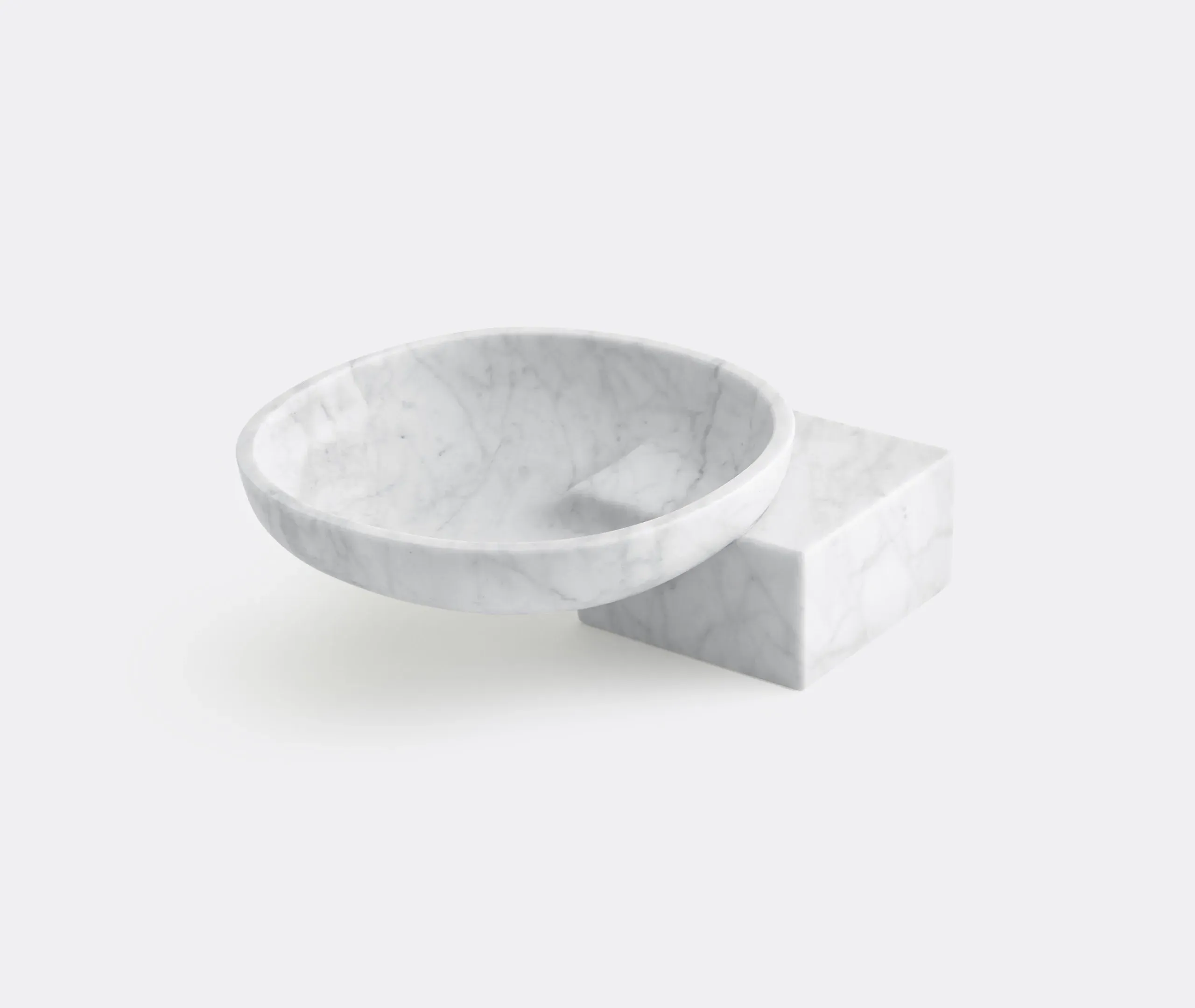 Nendo Small Decorative Bowl - White, Carrara Marble