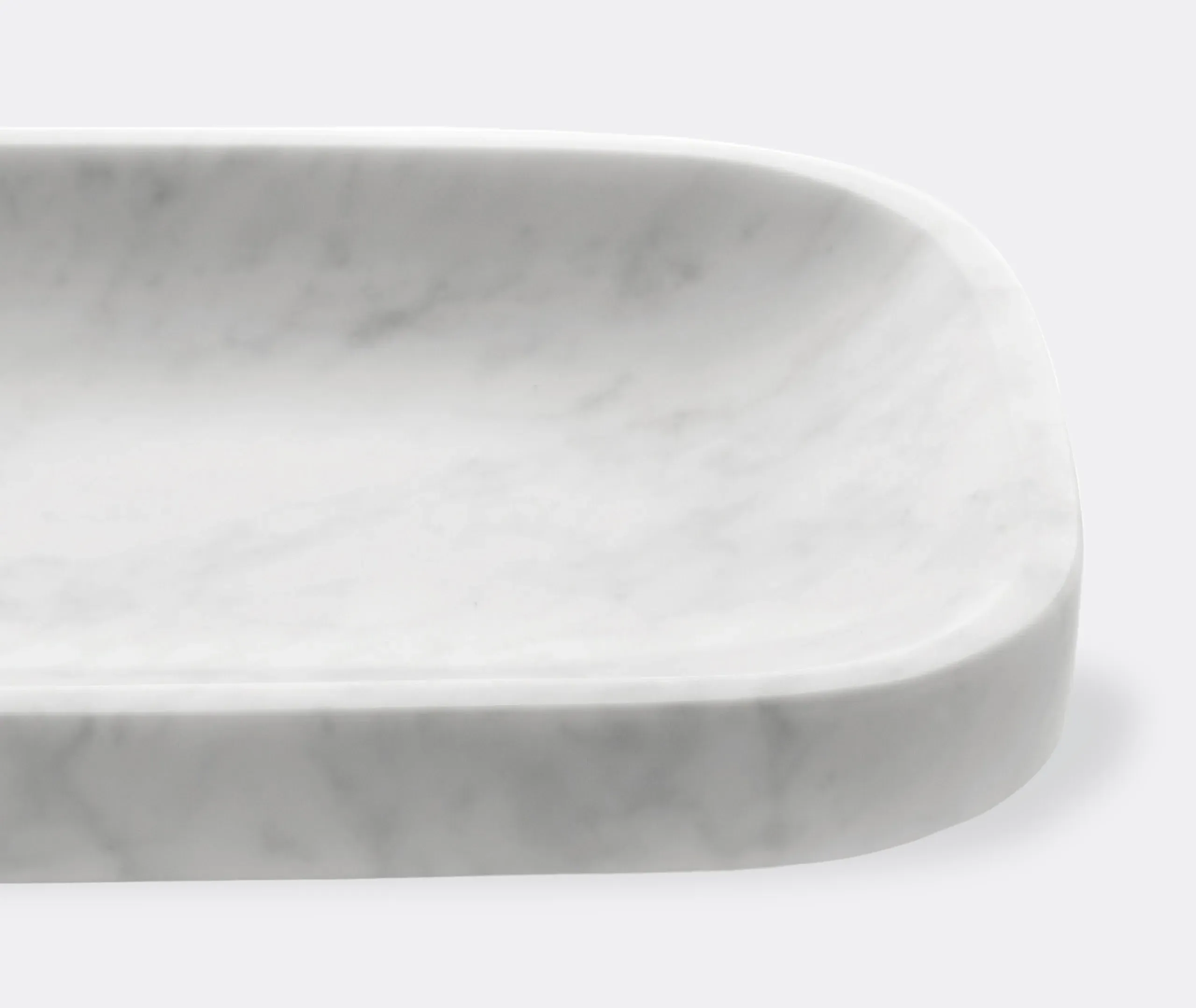 Rectangular Decorative Bowl - White, Marble