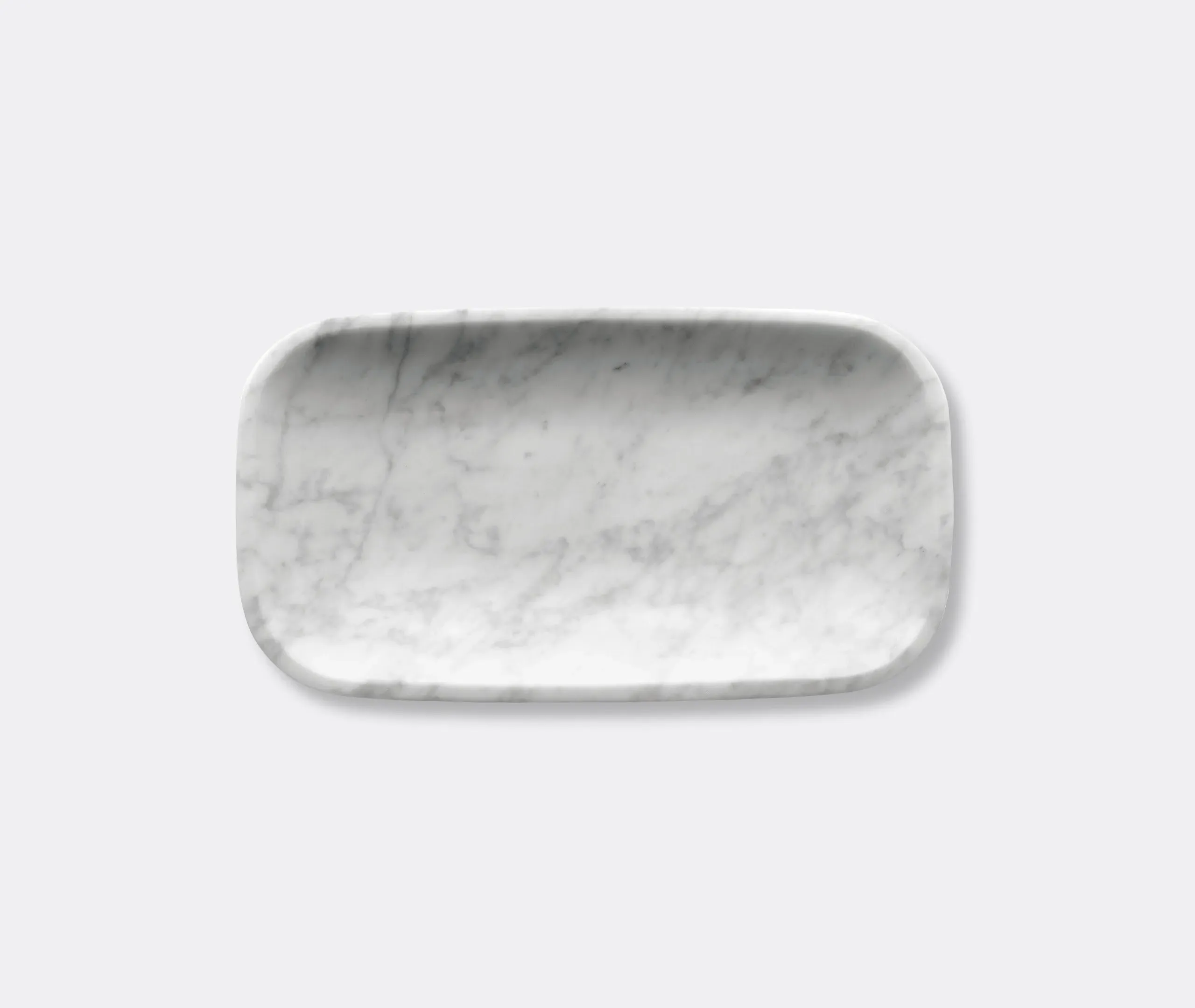 Rectangular Decorative Bowl - White, Marble