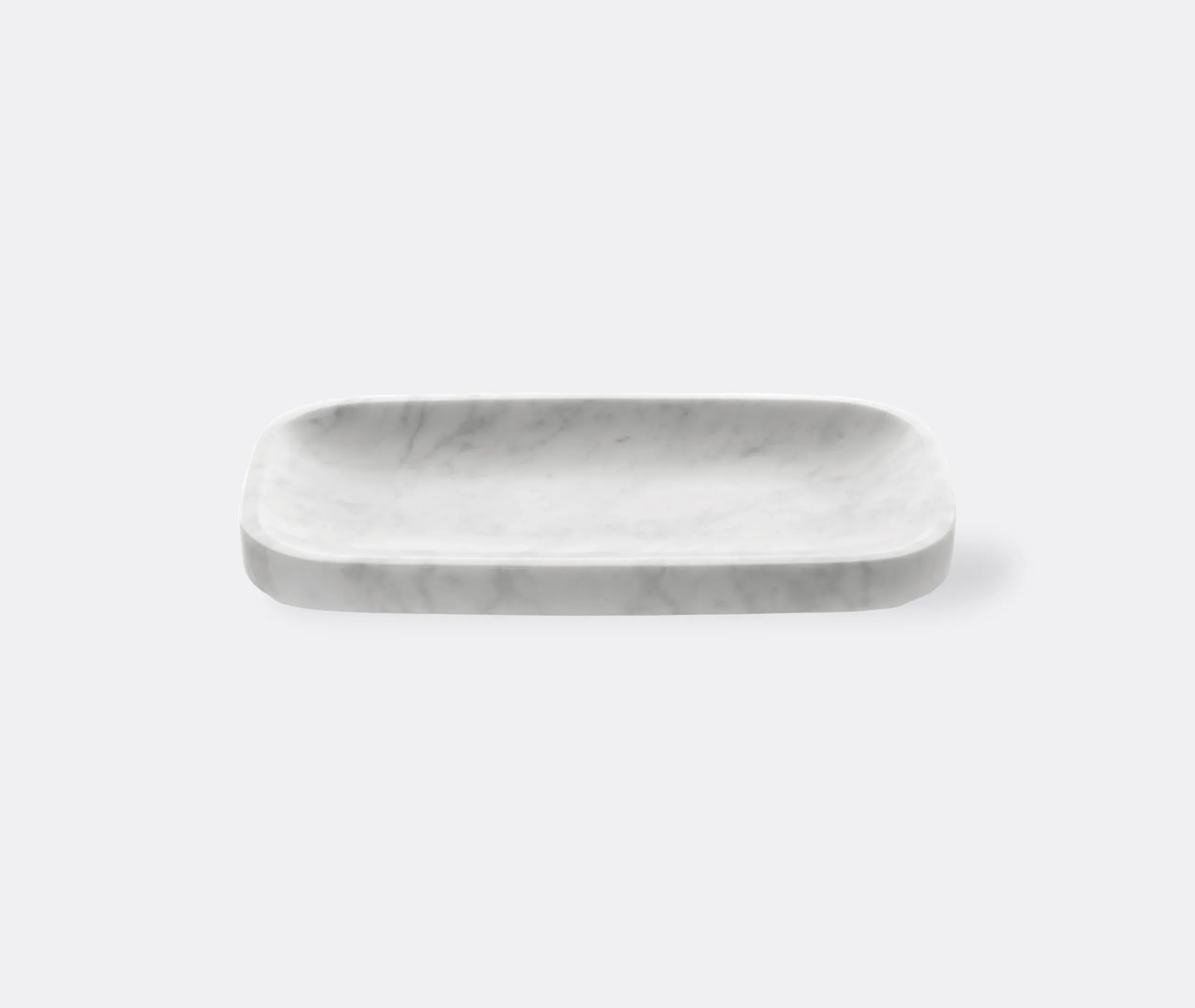 Rectangular Decorative Bowl - White, Marble image