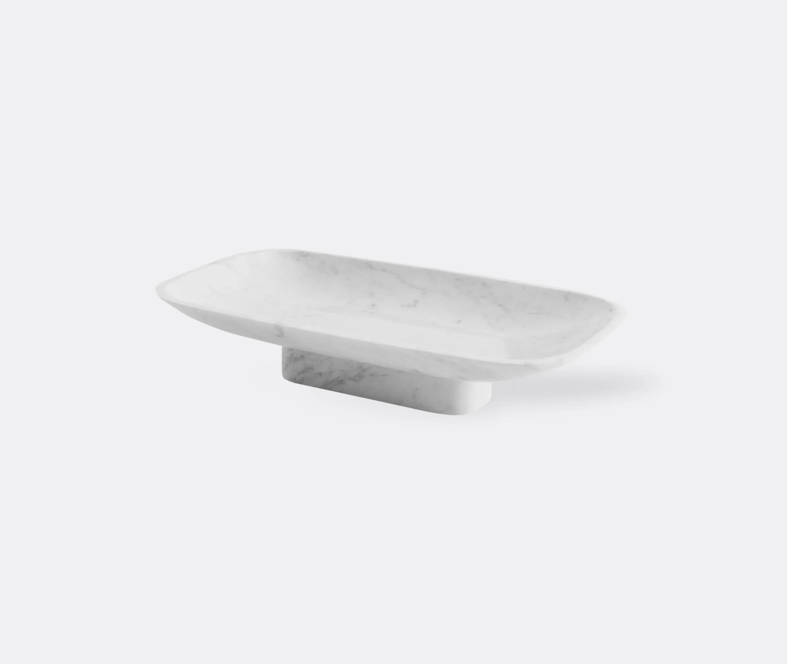 Rectangular Decorative Bowl with Plinth - White