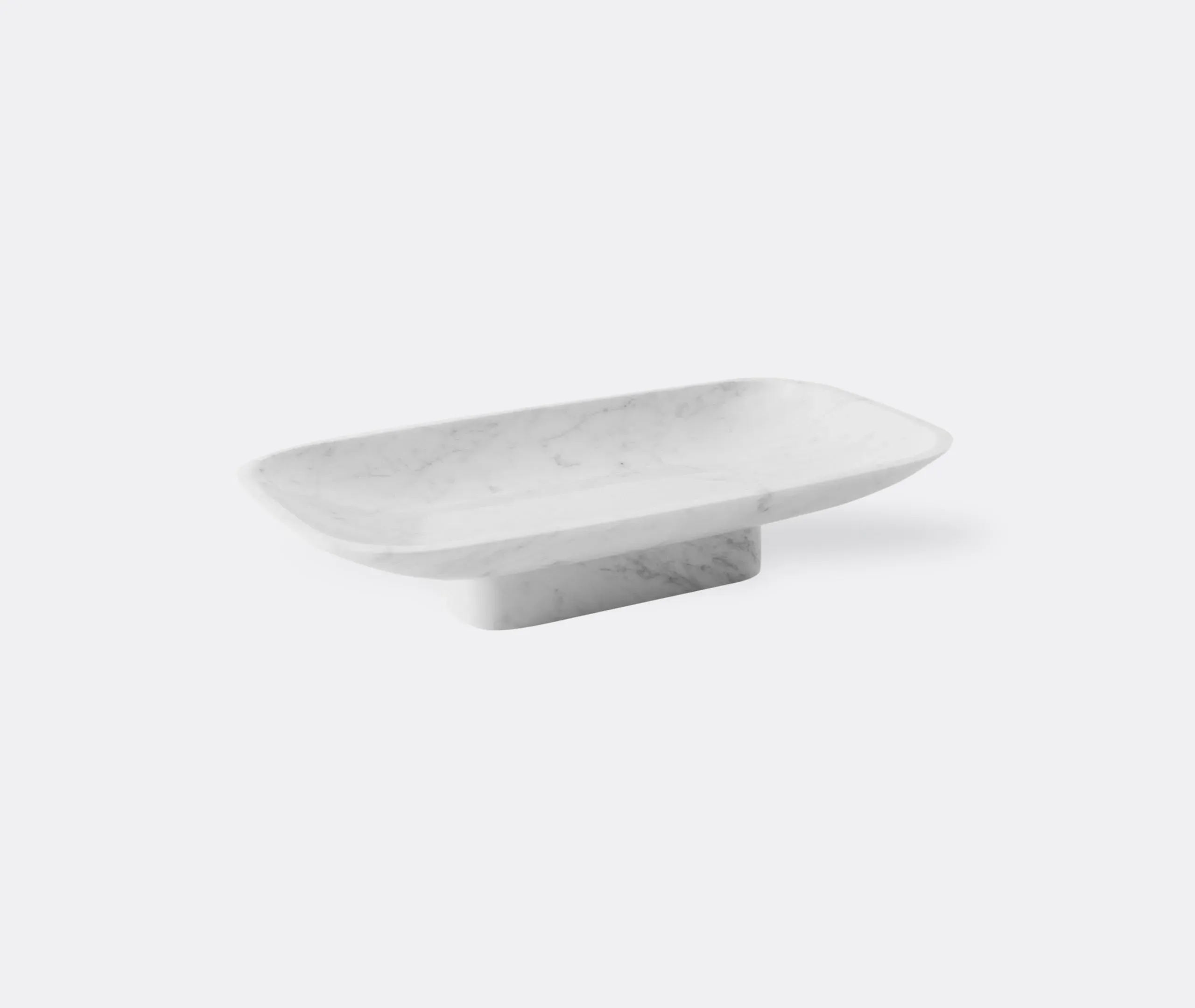 Rectangular Decorative Bowl with Plinth - White