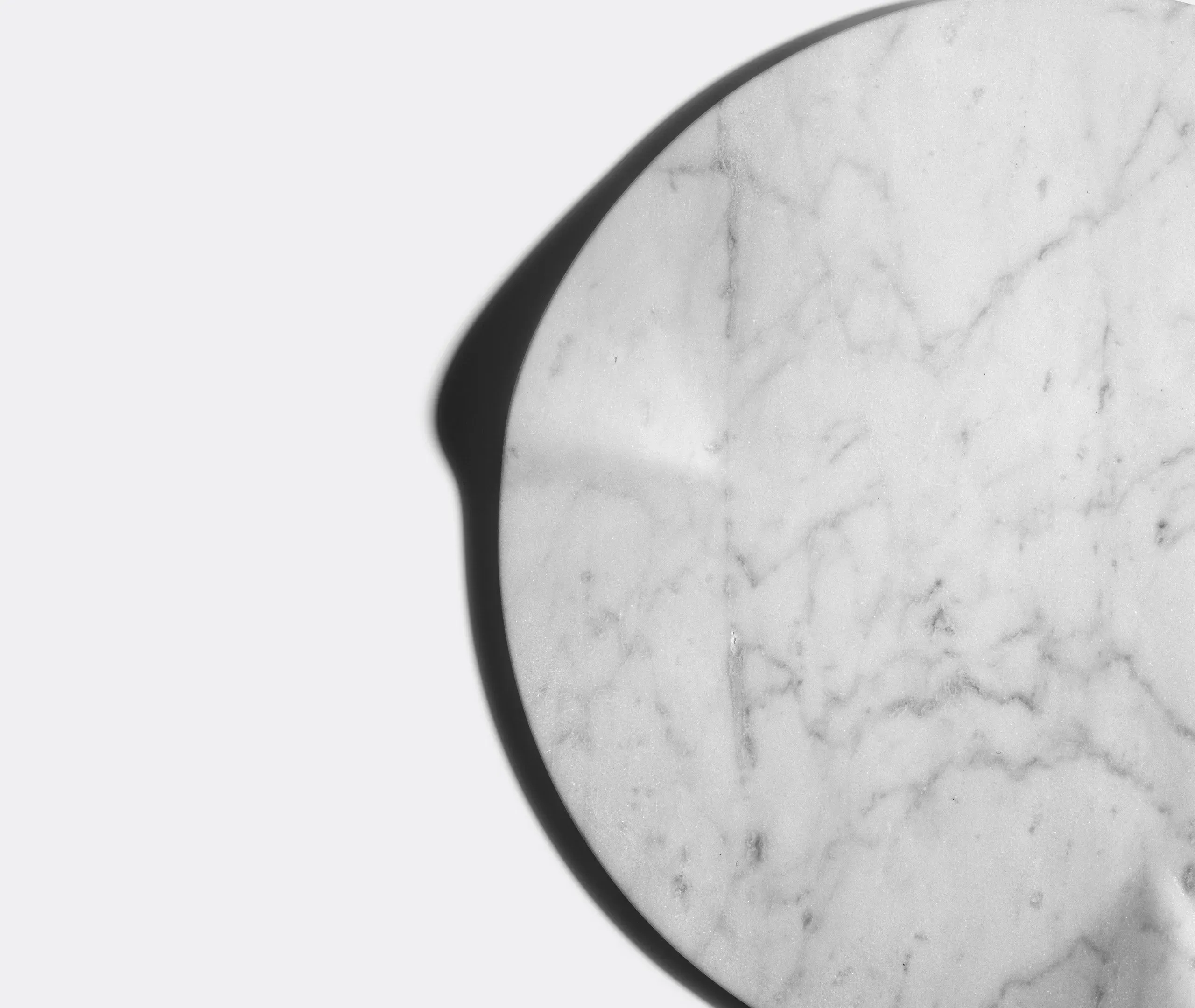 Round Serving Tray - White, Carrara Marble