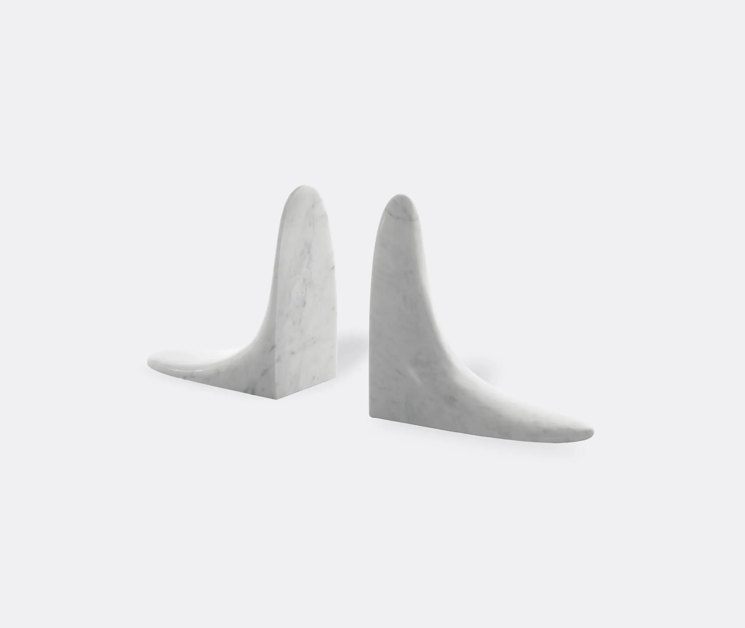 Sculptural Bookend Set - White, Carrara Marble