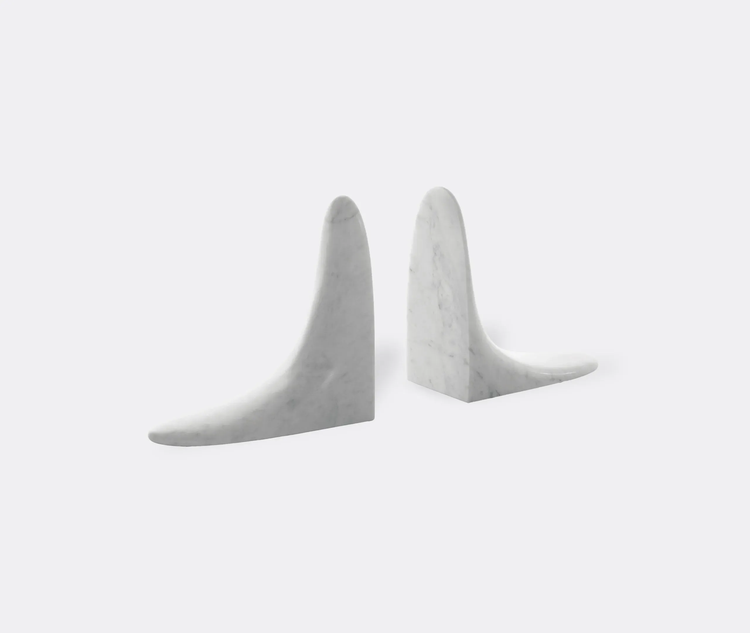 Sculptural Bookend Set - White, Carrara Marble