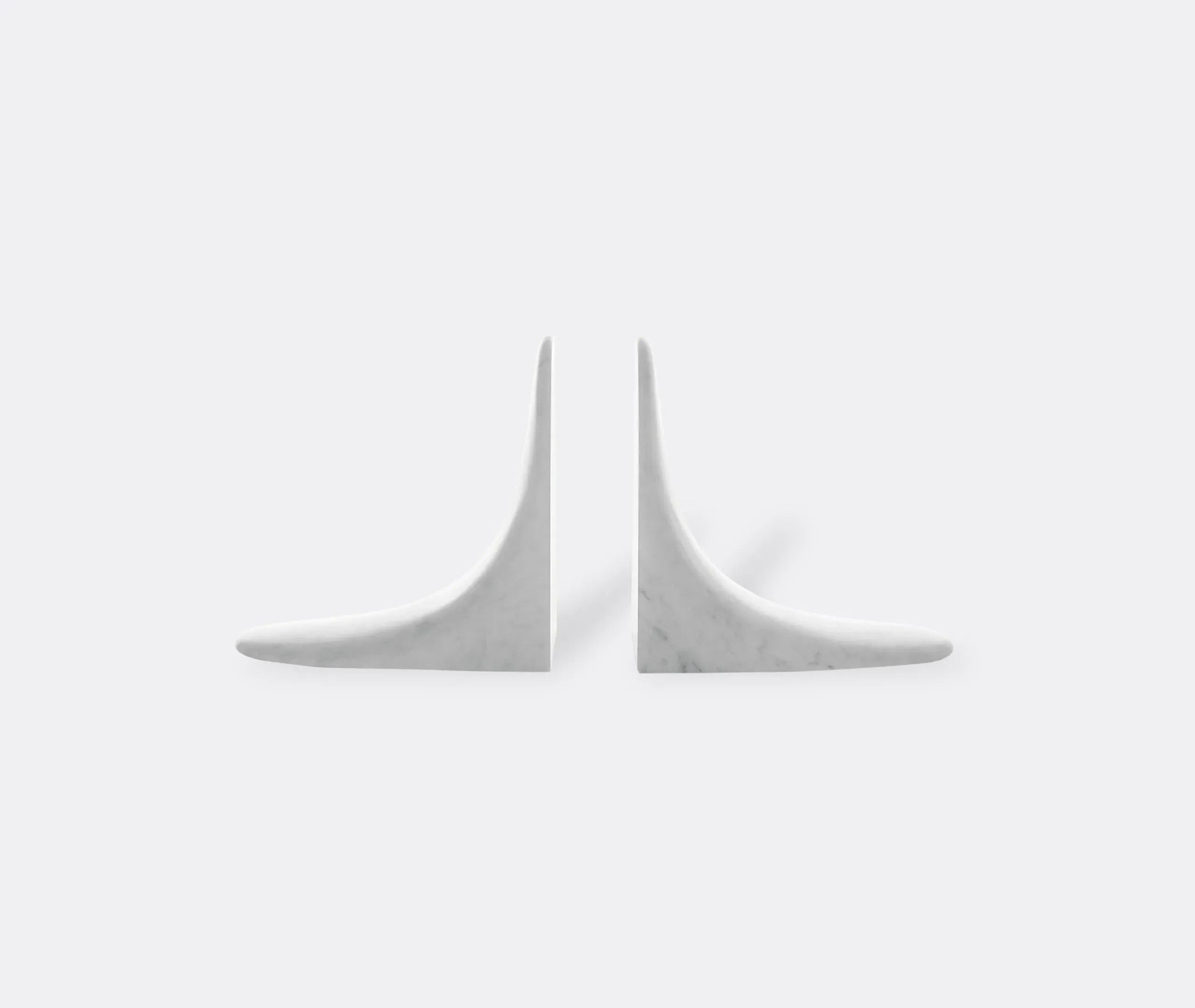 Sculptural Bookend Set - White, Carrara Marble image