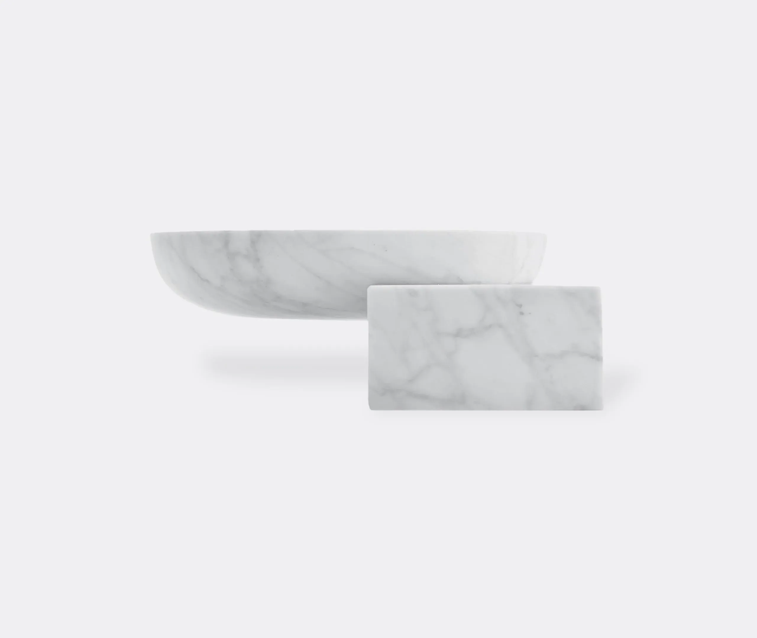 Small Decorative Bowl - White, Marble image