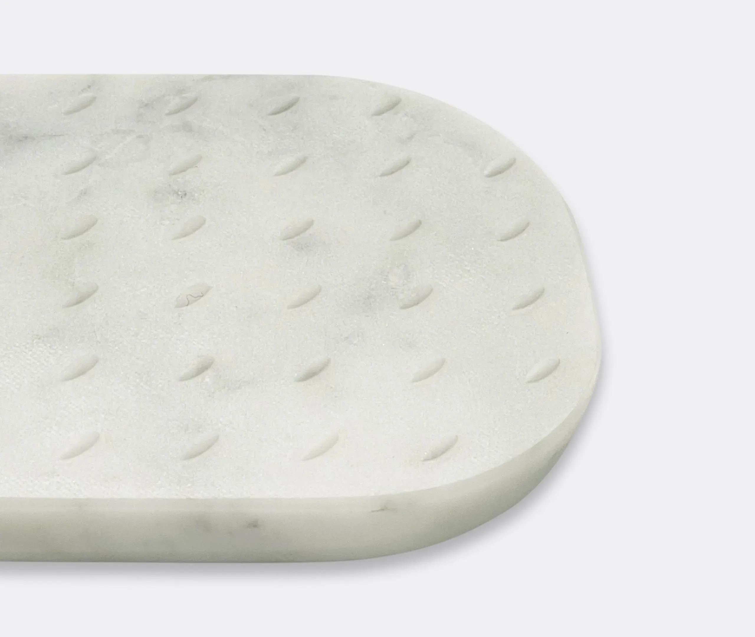 Small Serving Tray with Pattern - White, Marble