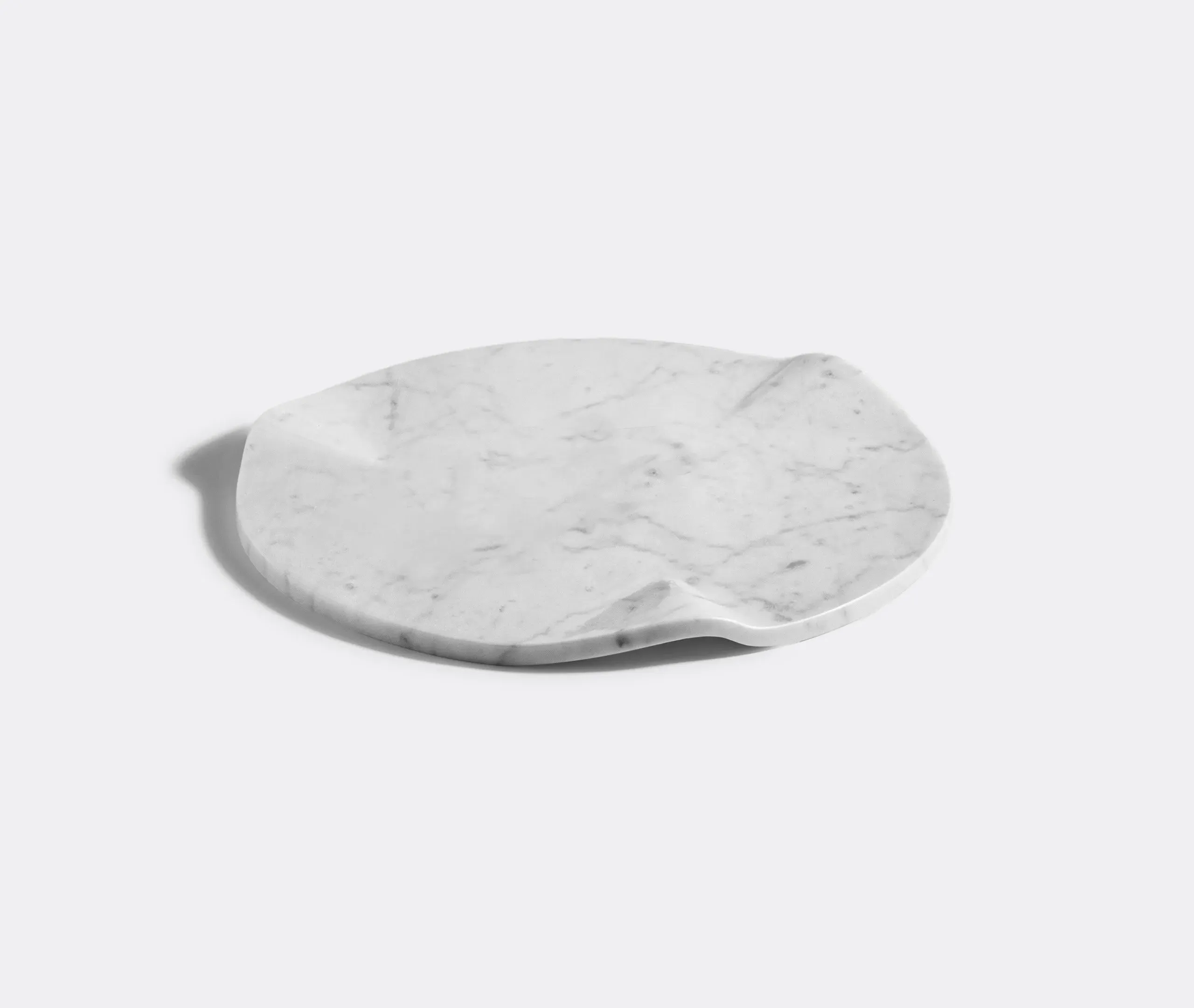 Telo Round Tray - White, Carrara Marble image
